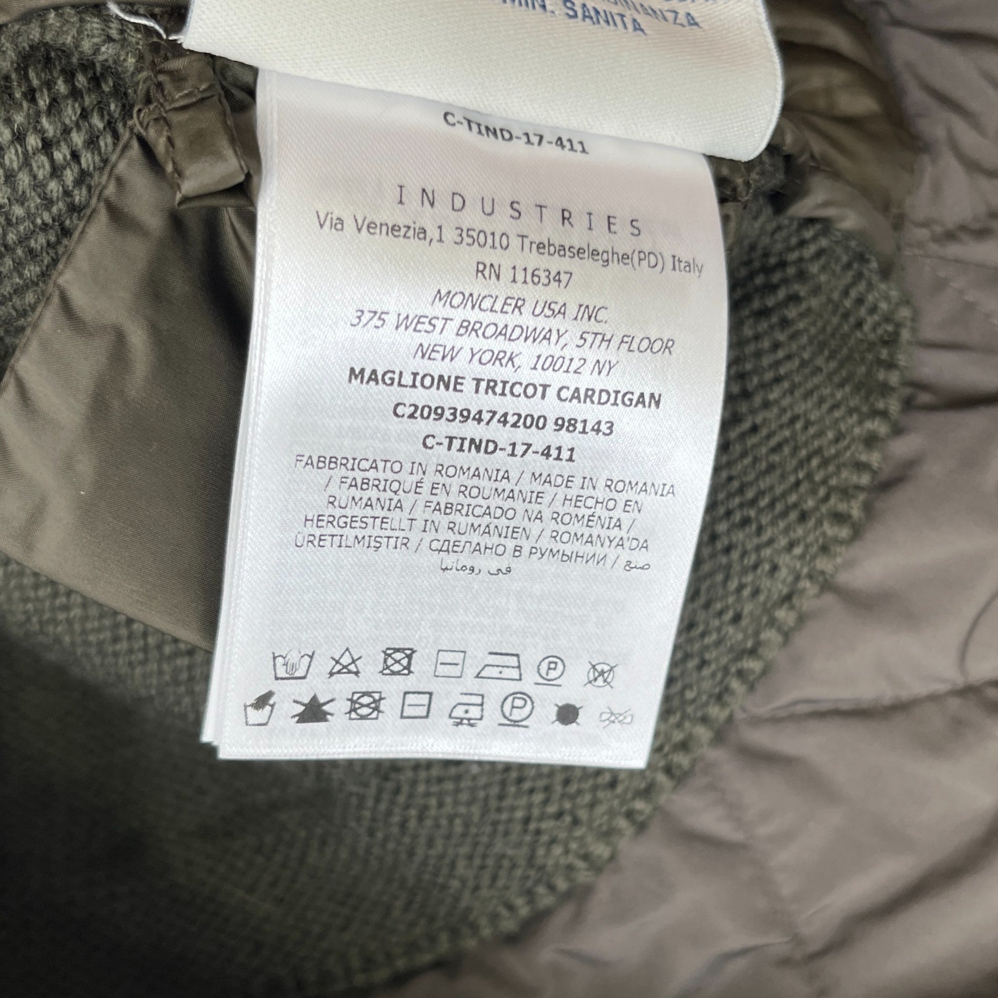 Women's Maglione Tricot Cardigan Khaki Size XS