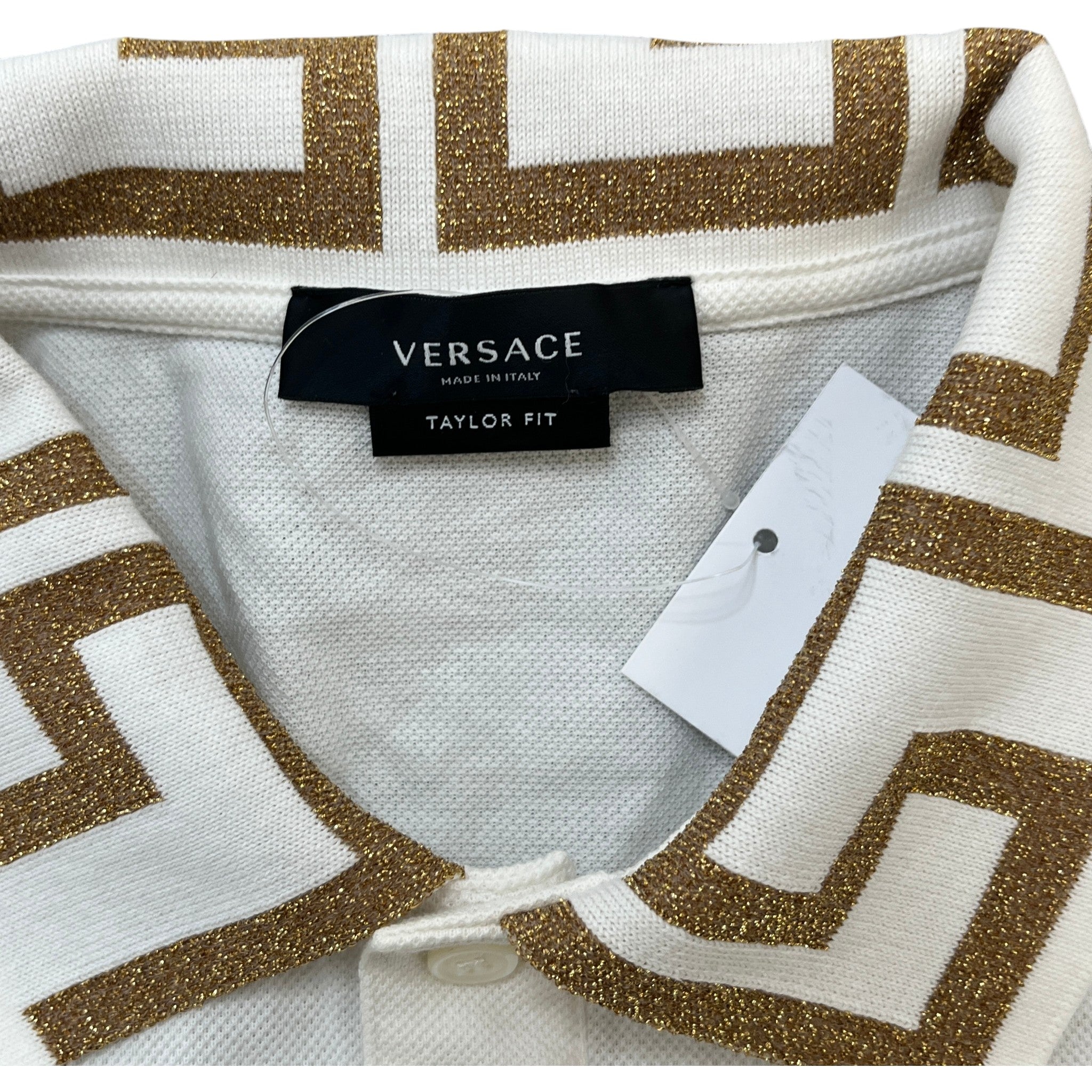 Men's Embroidered Logo Polo Shirt White Size S