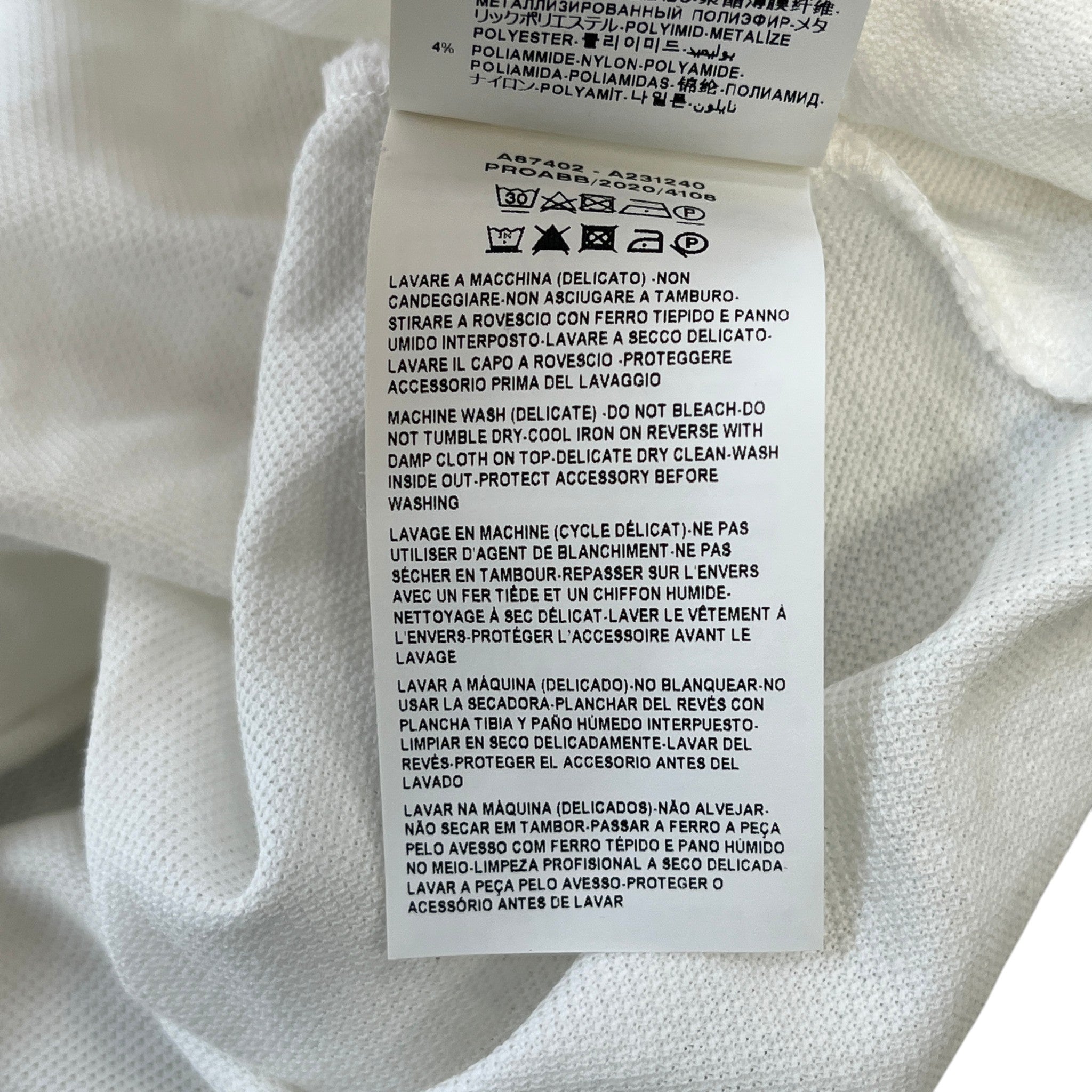 Men's Embroidered Logo Polo Shirt White Size S