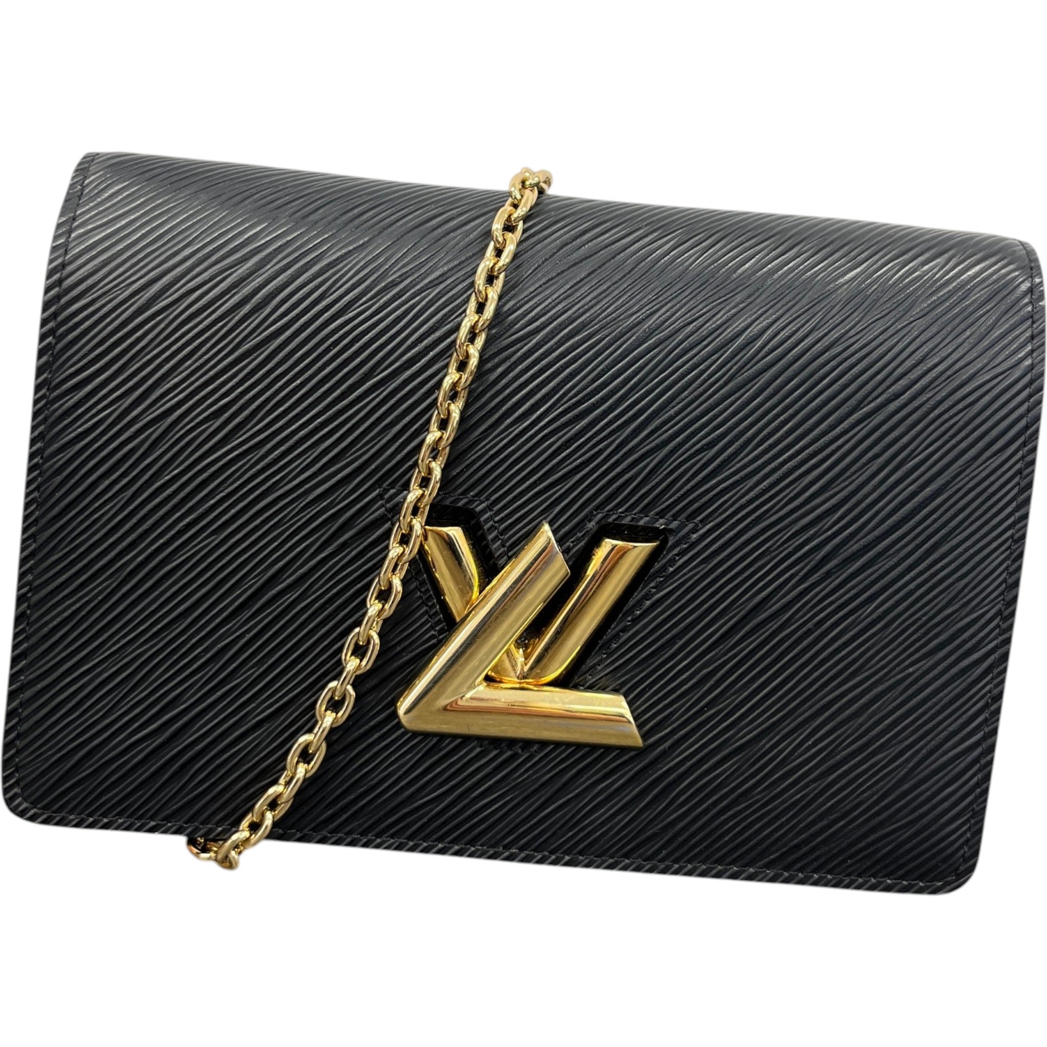 Women's Lv Twist Chain Wallet Bag Black