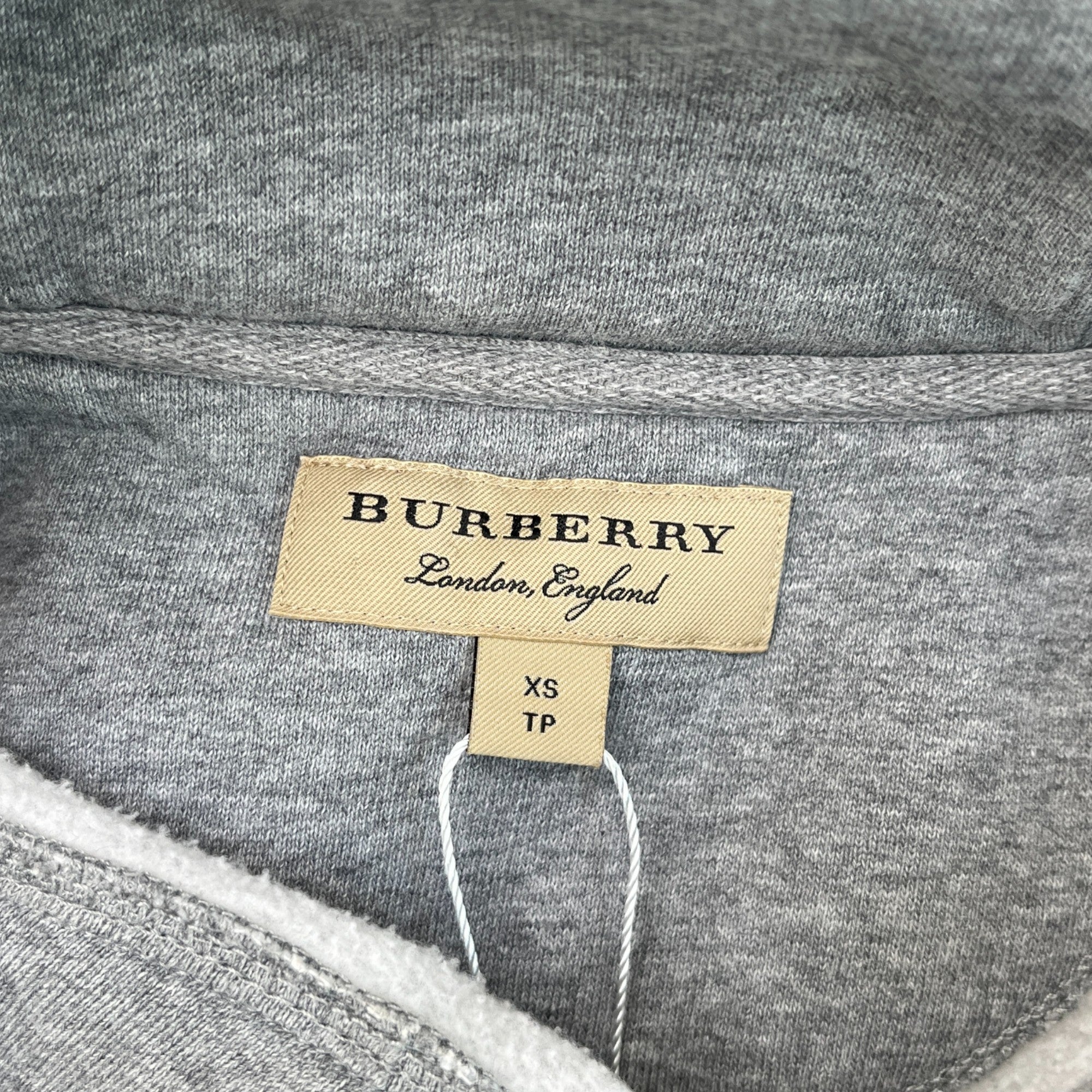 Men's Logo Print Hoodie Grey Size XS