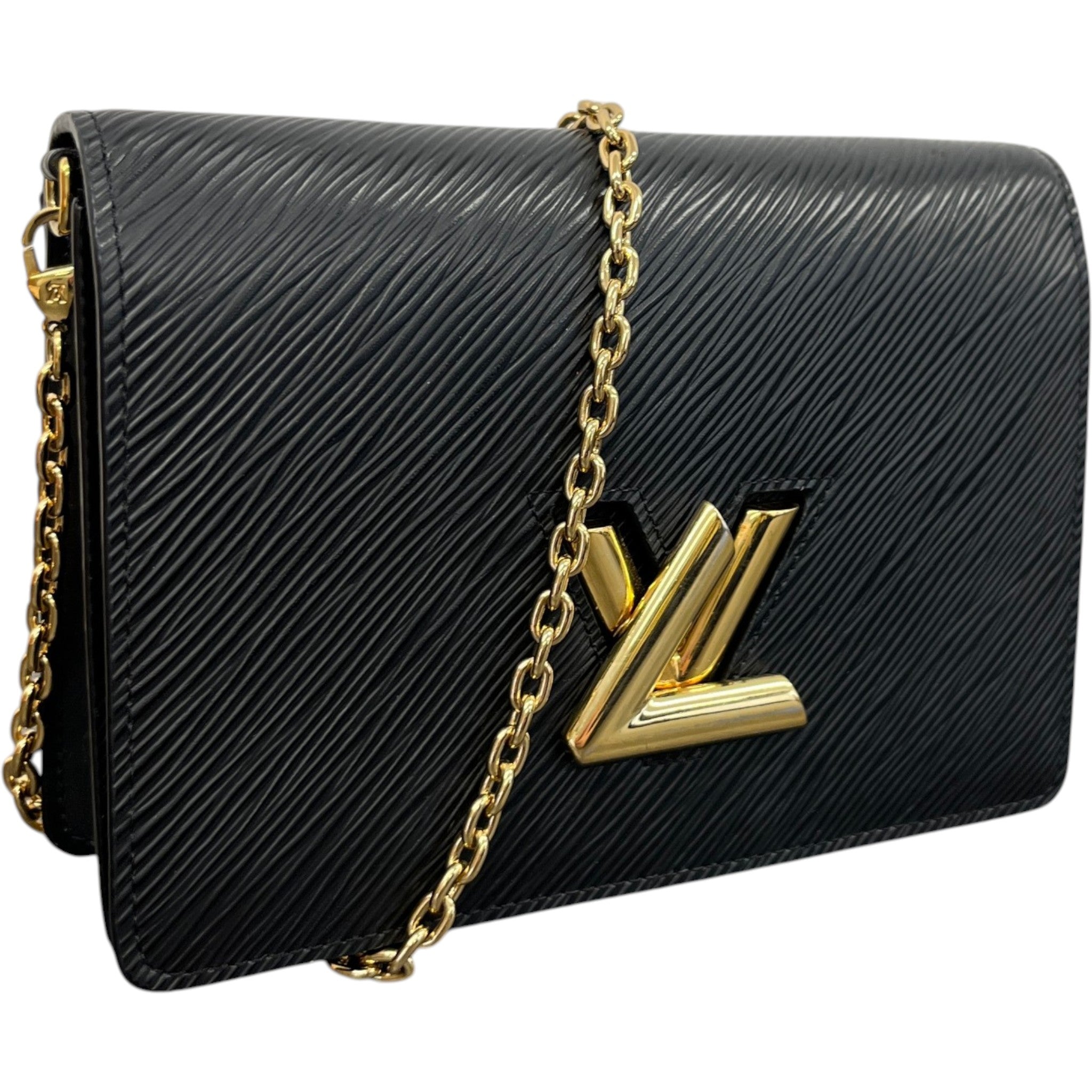 Women's Lv Twist Chain Wallet Bag Black