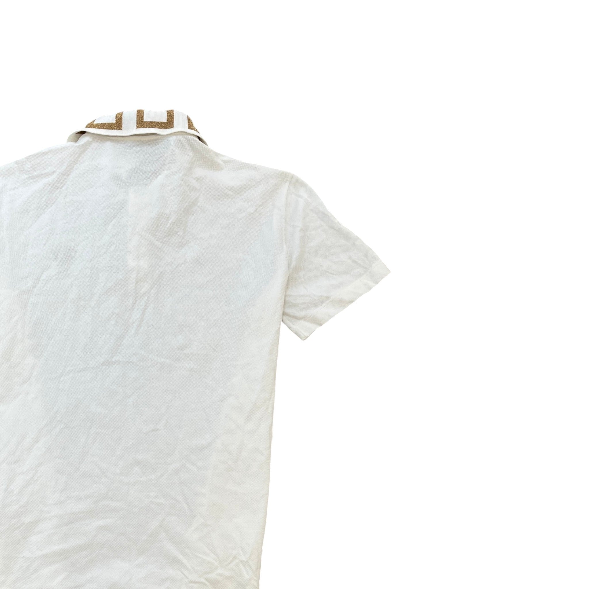 Men's Embroidered Logo Polo Shirt White Size S