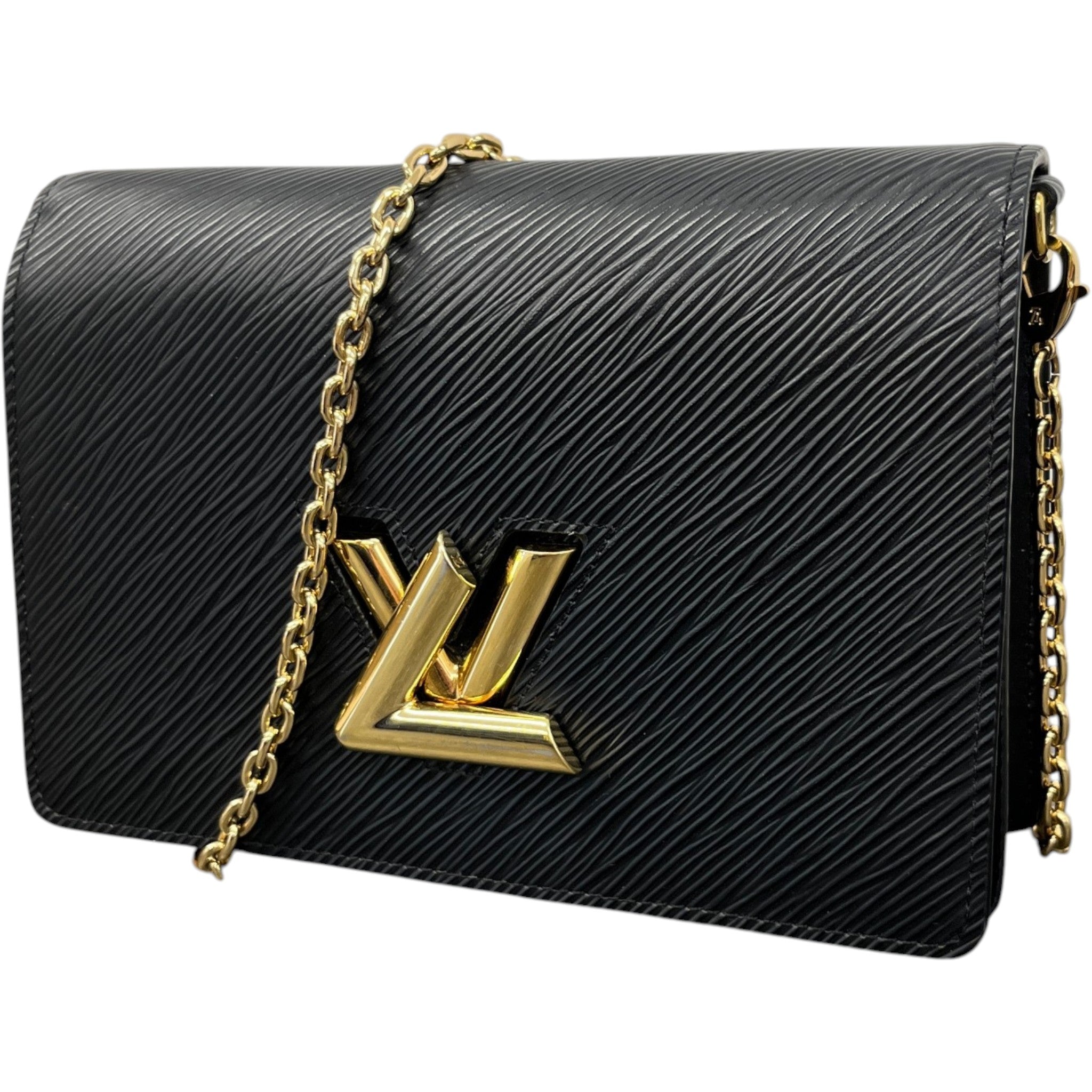 Women's Lv Twist Chain Wallet Bag Black