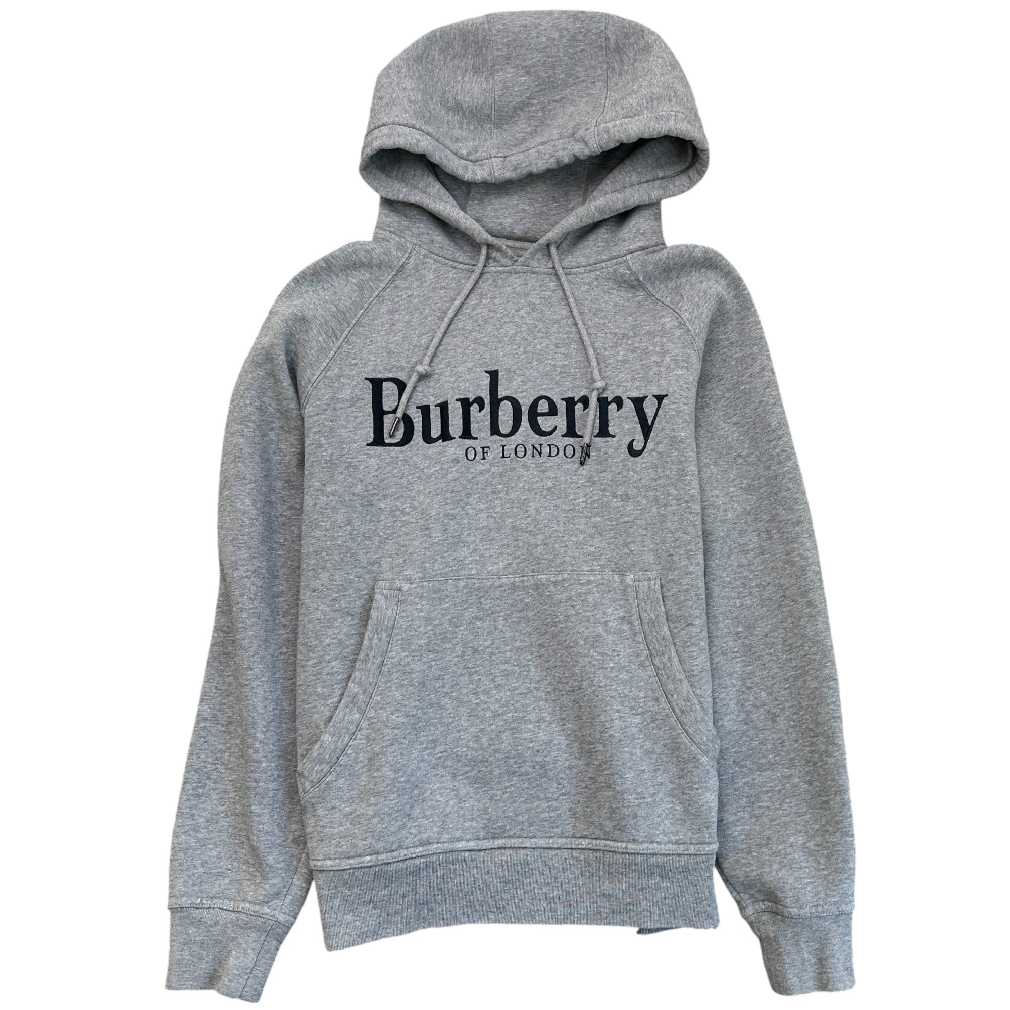 Men's Logo Print Hoodie Grey Size XS