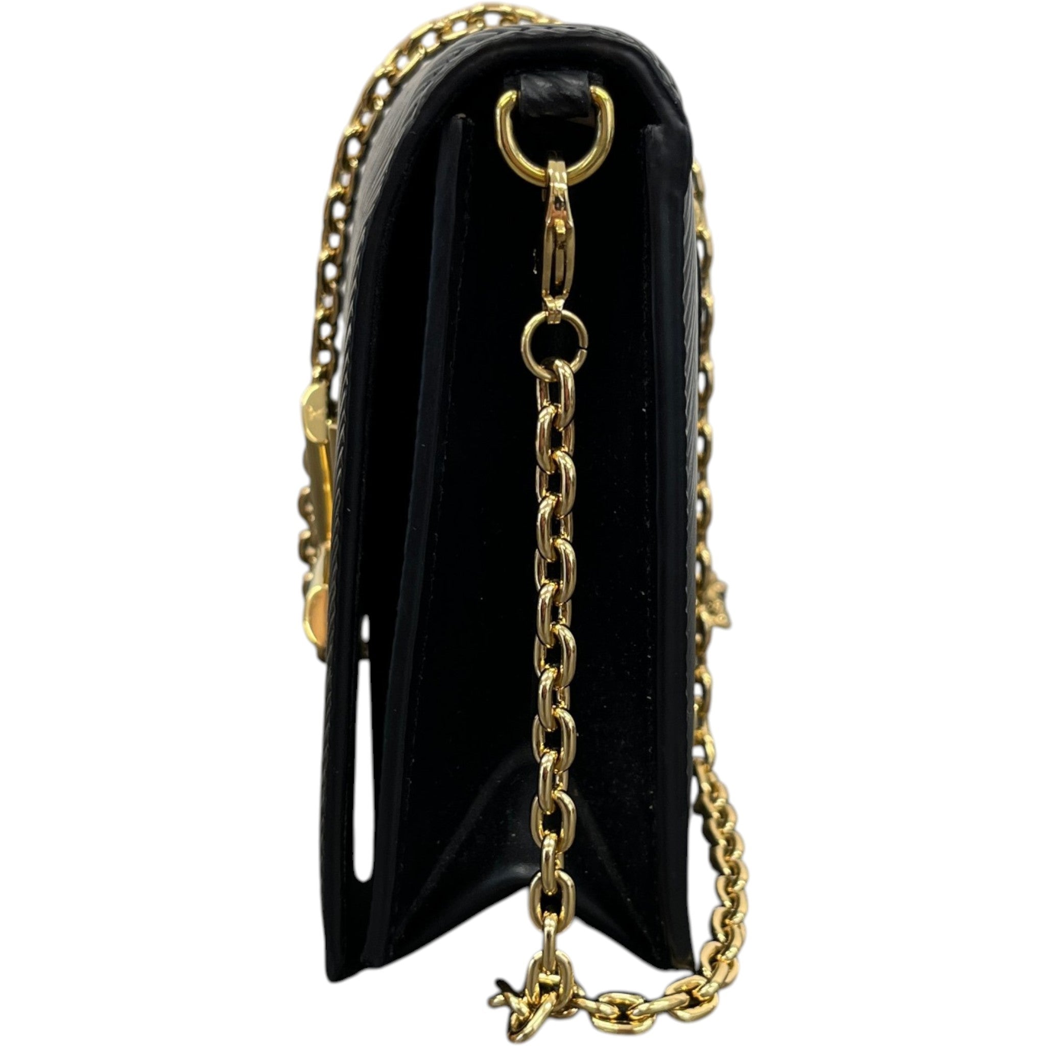 Women's Lv Twist Chain Wallet Bag Black
