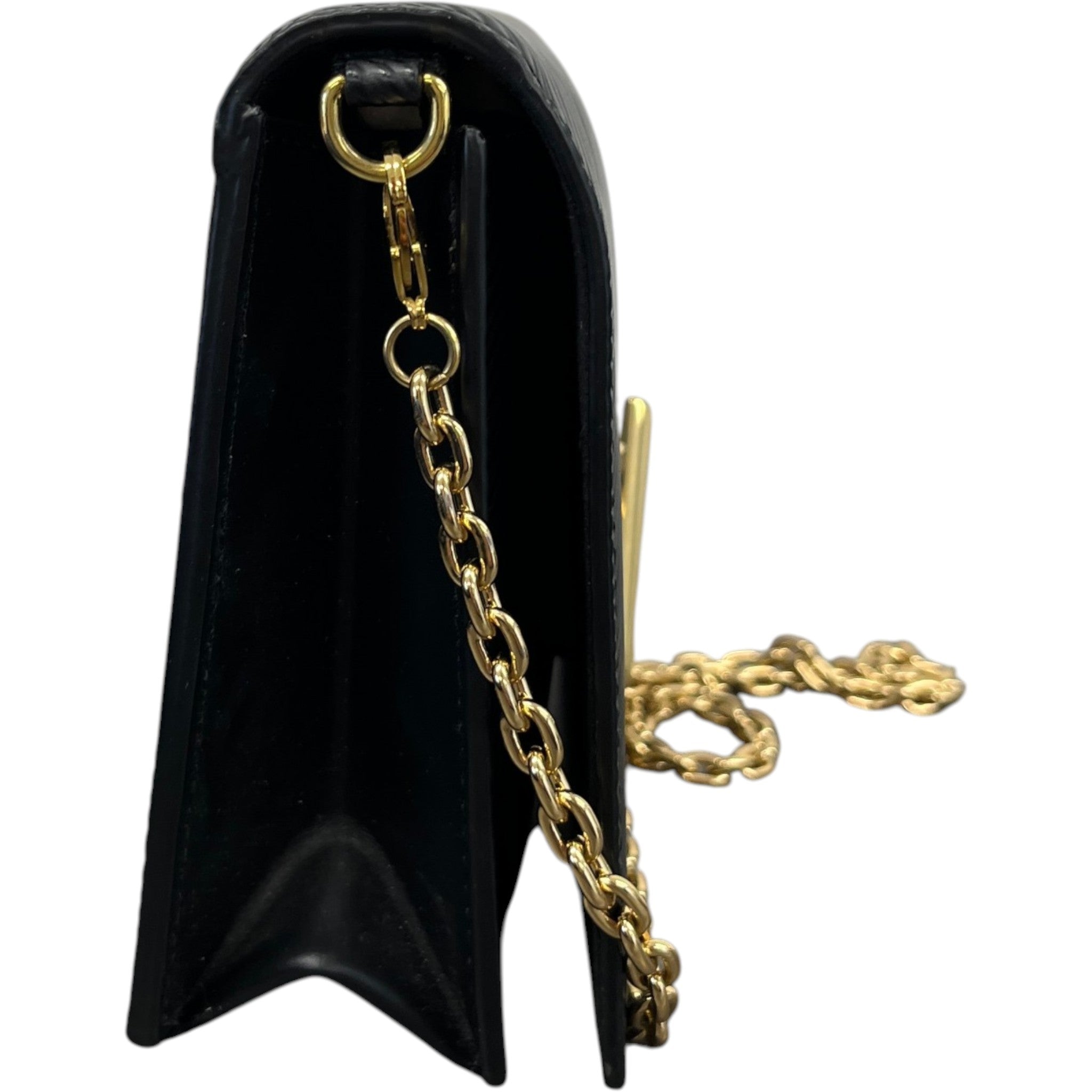 Women's Lv Twist Chain Wallet Bag Black
