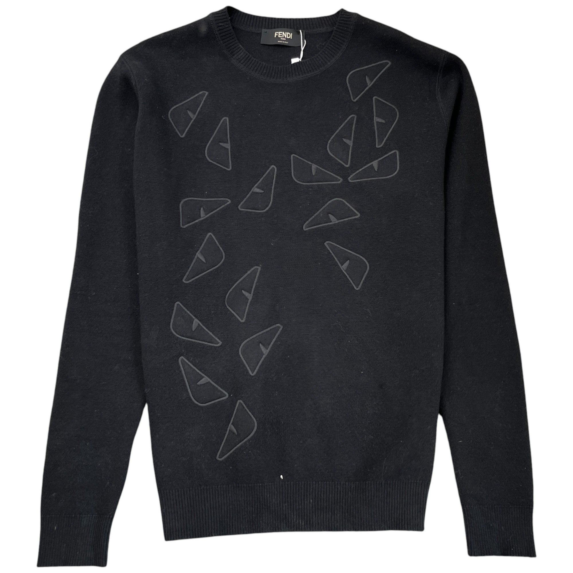 Men's Monster Eyes Embroidered Logo Sweatshirt Black Size IT 52 / UK XL