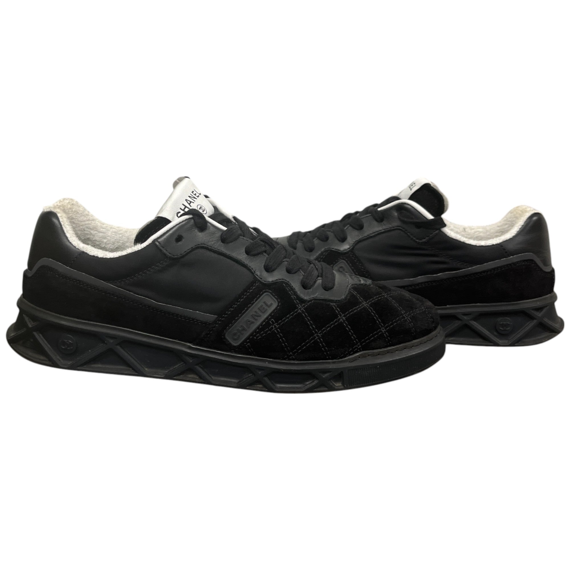 Women's Quilted Low Trainers Black Size EU 39 / UK 6
