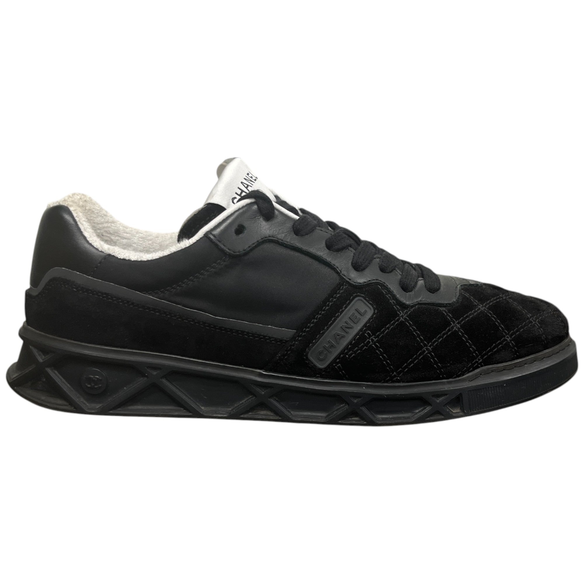 Women's Quilted Low Trainers Black Size EU 39 / UK 6