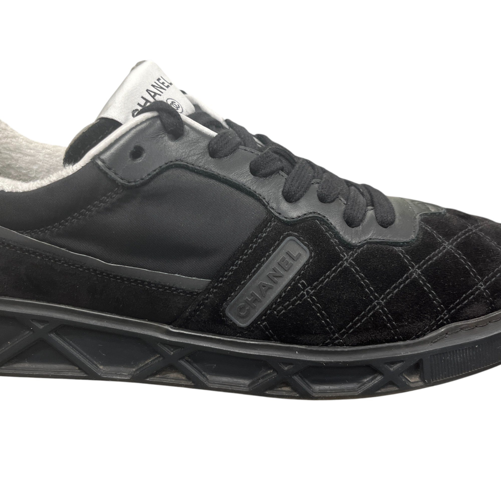 Women's Quilted Low Trainers Black Size EU 39 / UK 6