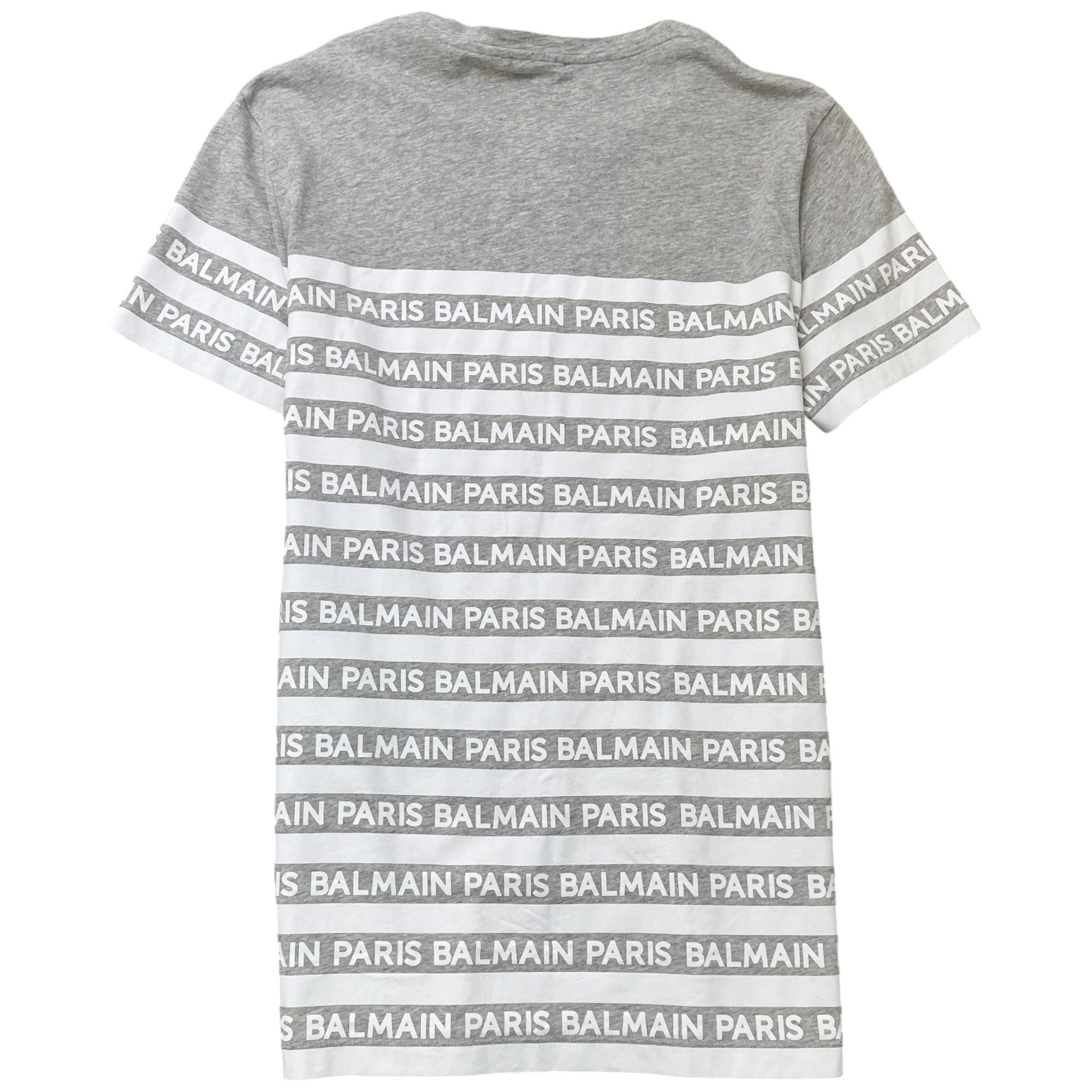 Men's Stripe Logo Print T-Shirt Grey Size S