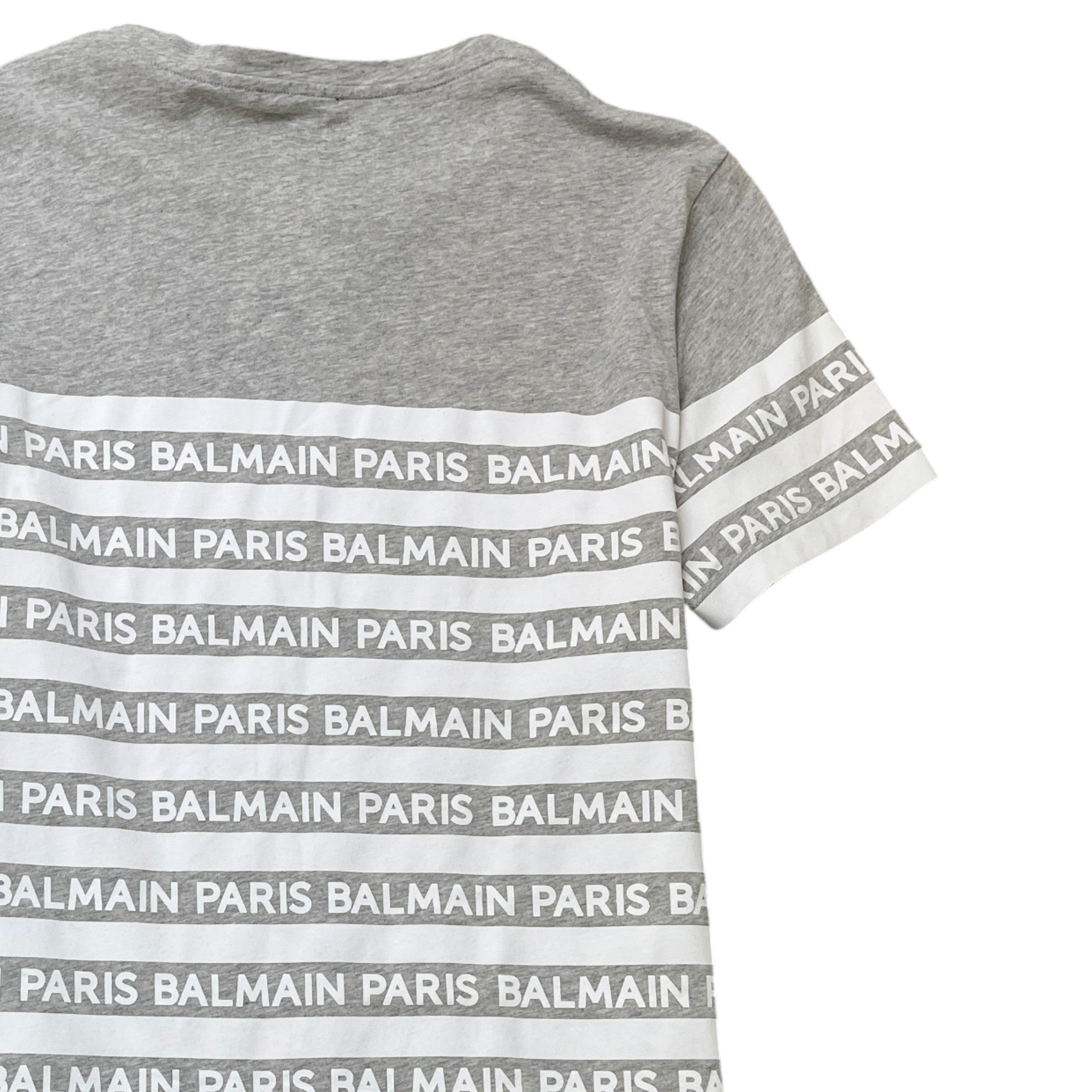 Men's Stripe Logo Print T-Shirt Grey Size S