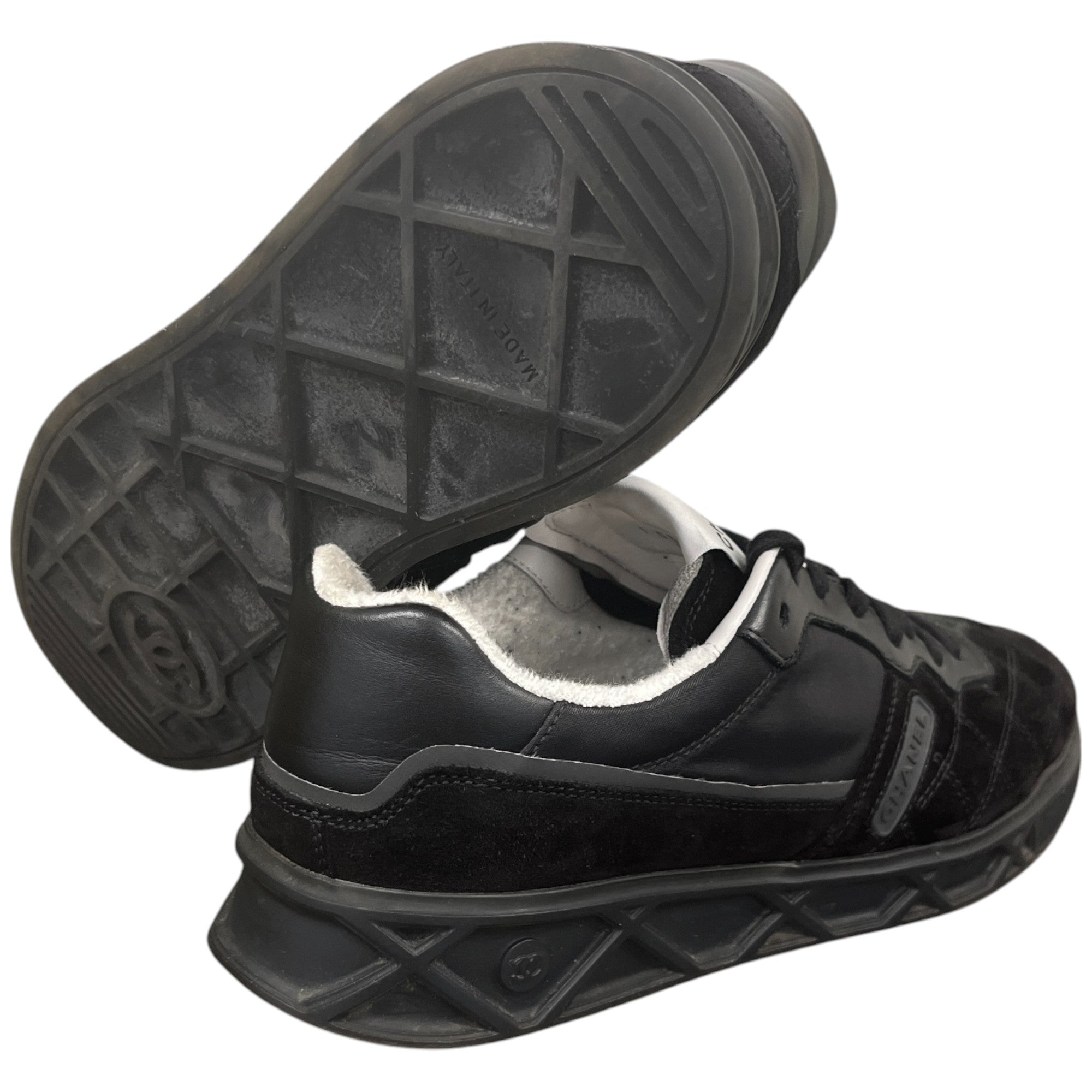 Women's Quilted Low Trainers Black Size EU 39 / UK 6