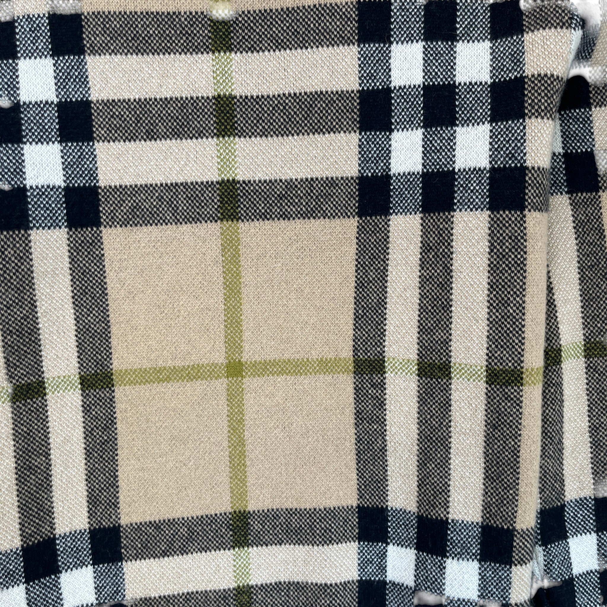 Men's Checkered Cashmere Jumper Beige Size L