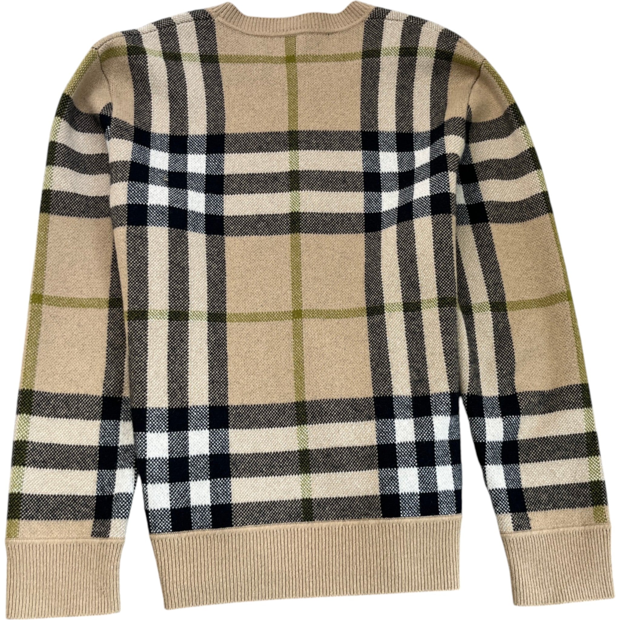 Men's Checkered Cashmere Jumper Beige Size L
