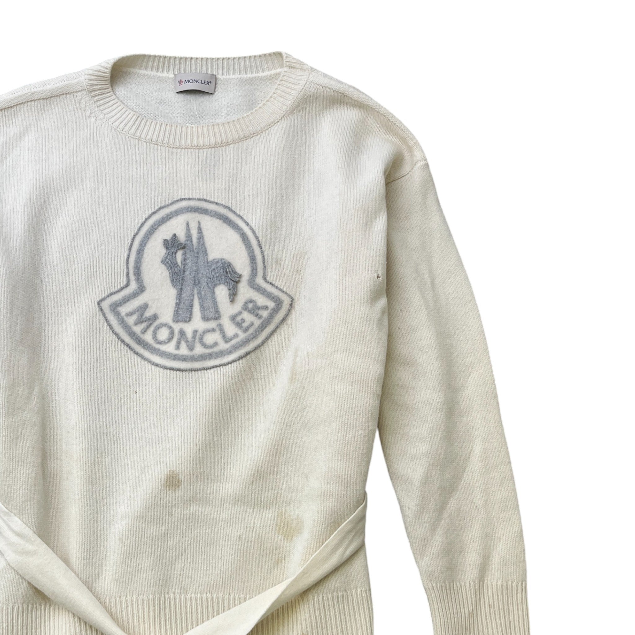 Women's Maglione Tricot Girocollo Jumper Cream Size XS