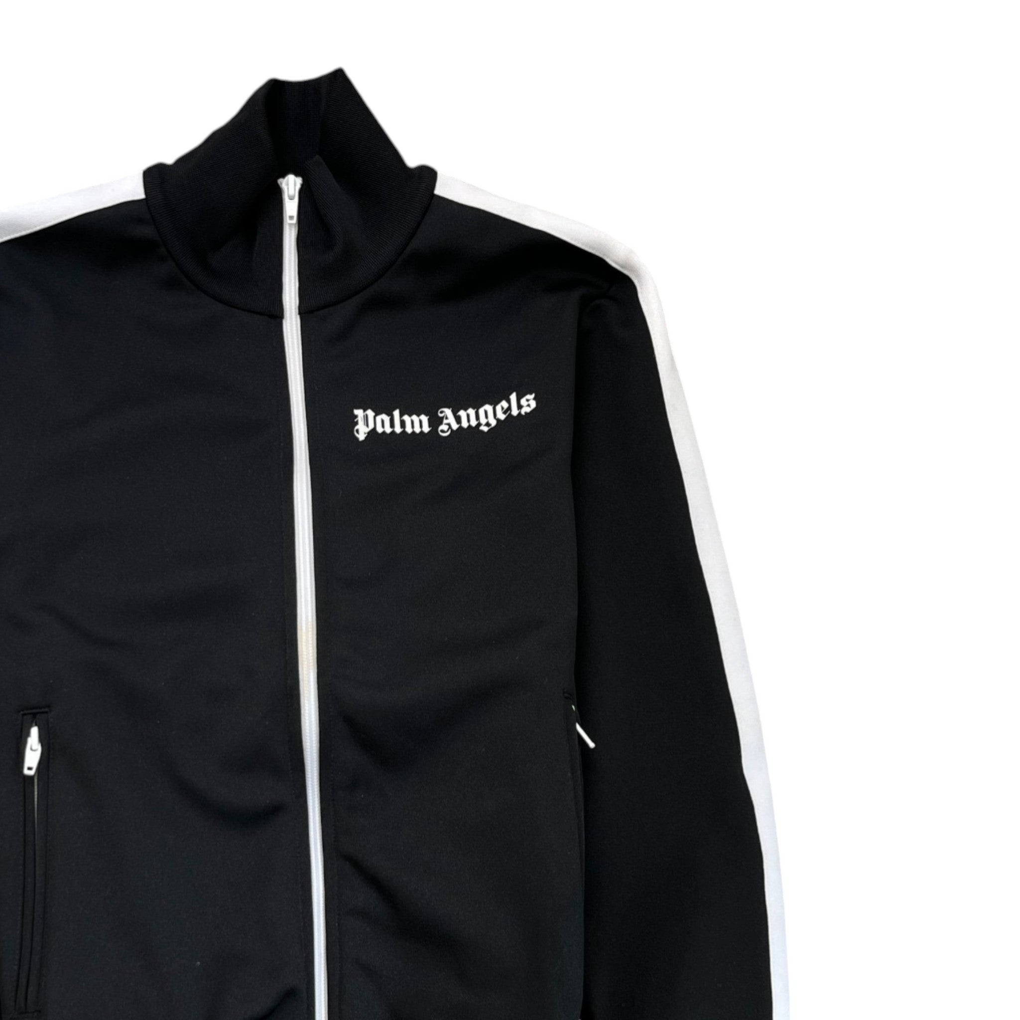 Men's Logo Print Track Jacket Black Size XS