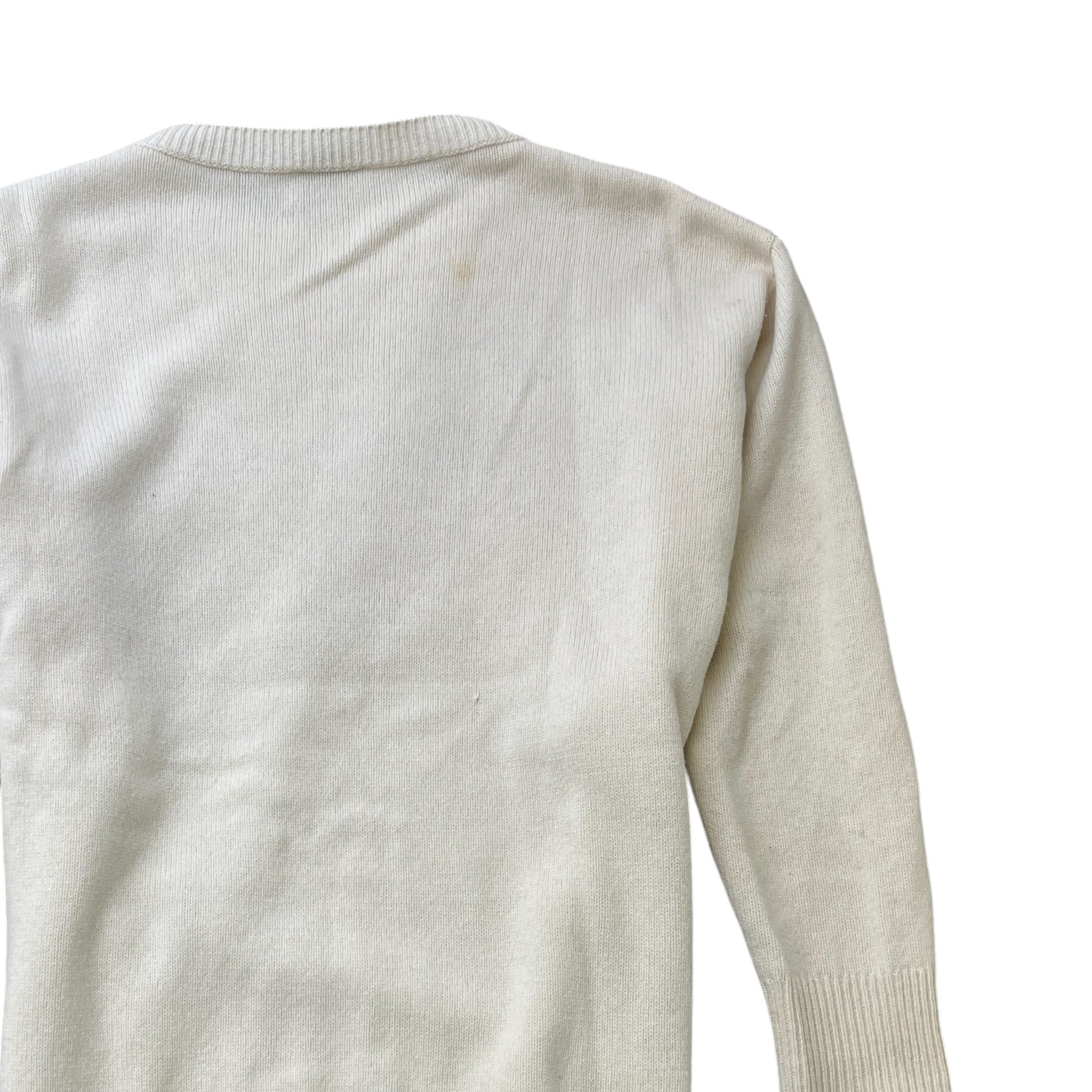 Women's Maglione Tricot Girocollo Jumper Cream Size XS