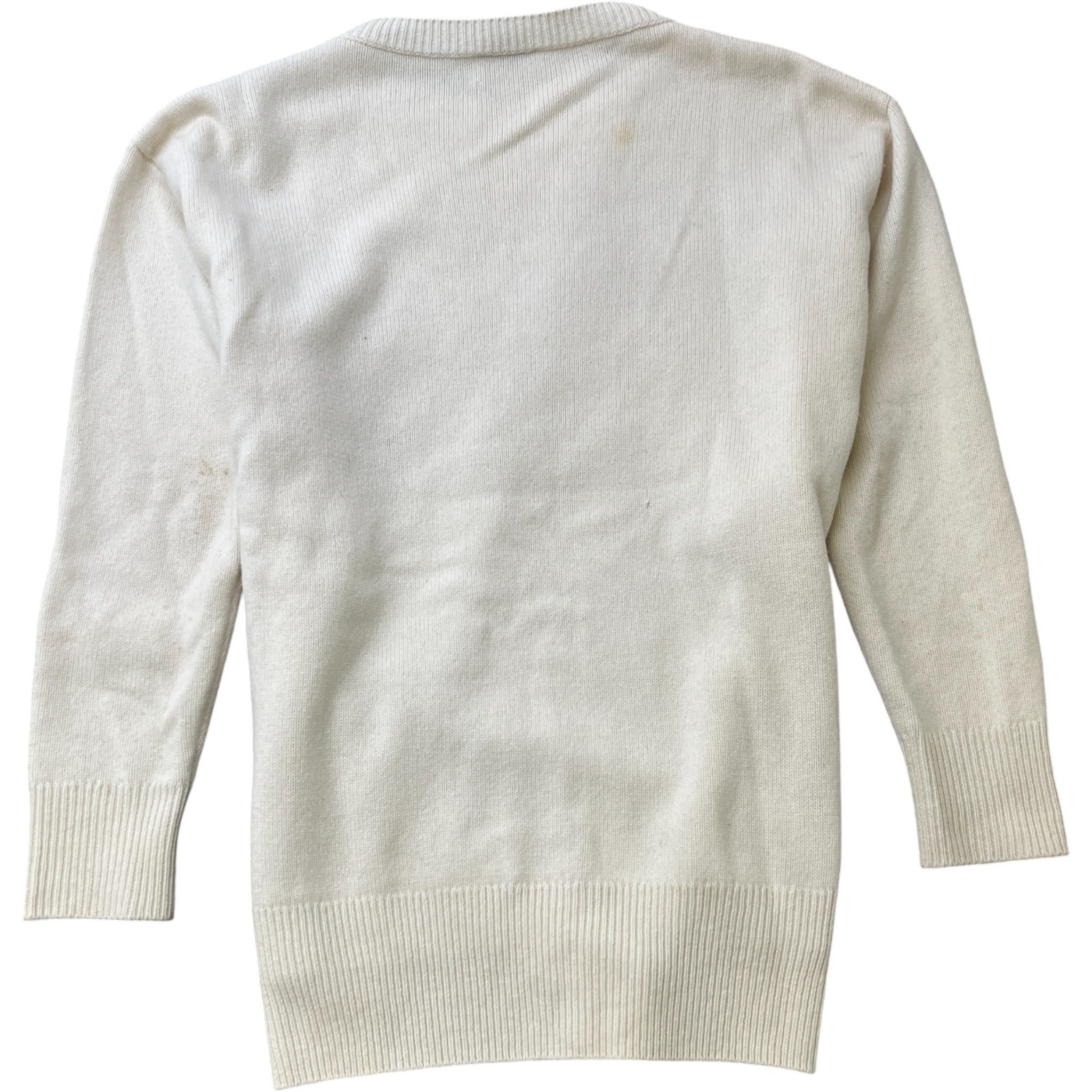 Women's Maglione Tricot Girocollo Jumper Cream Size XS