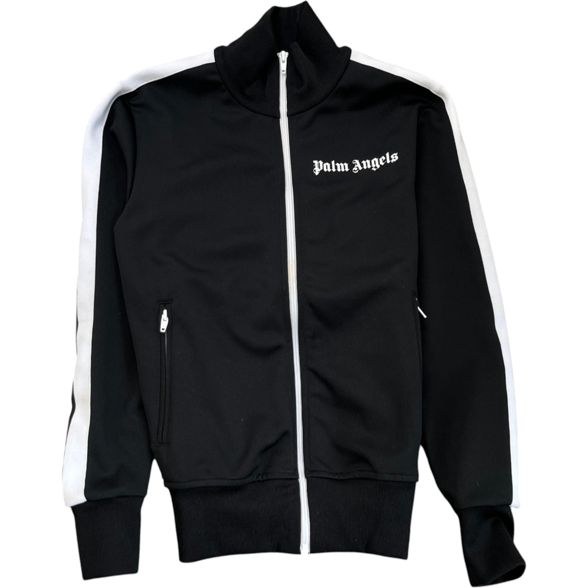 Men's Logo Print Track Jacket Black Size XS