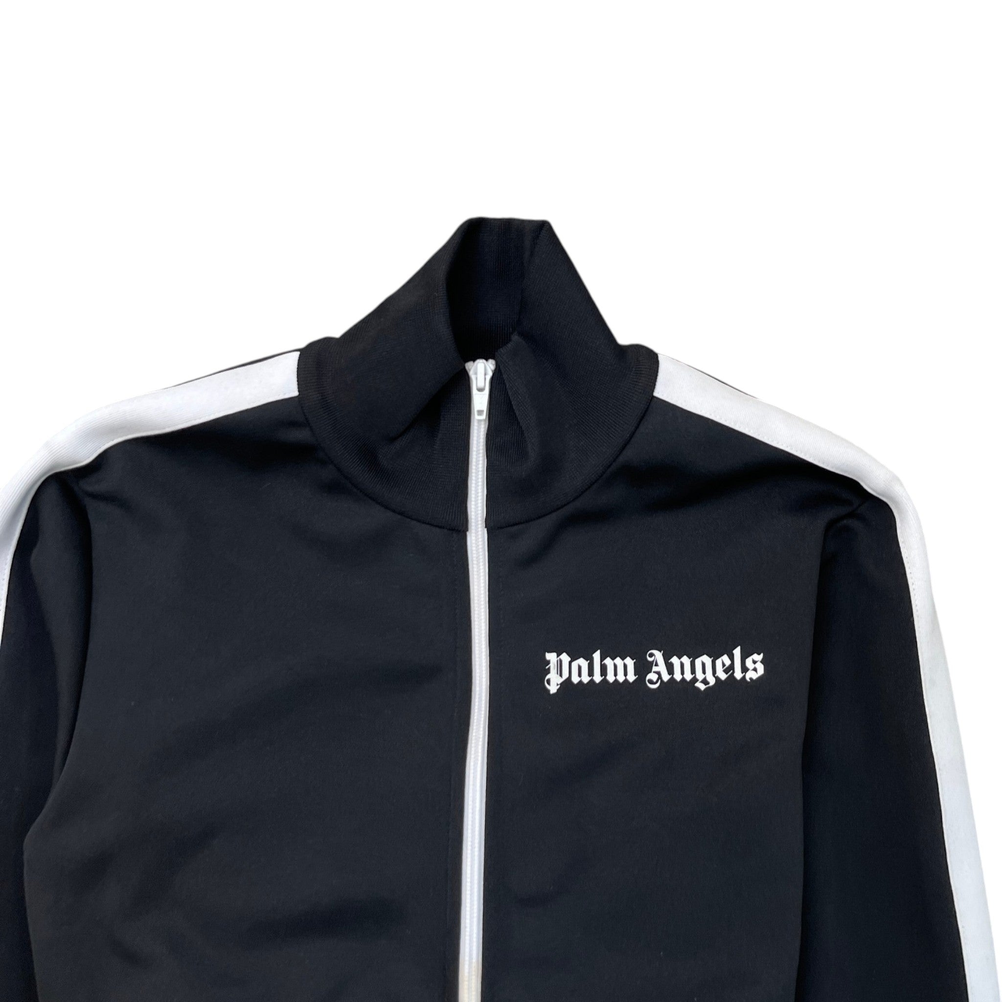 Men's Logo Print Track Jacket Black Size XS