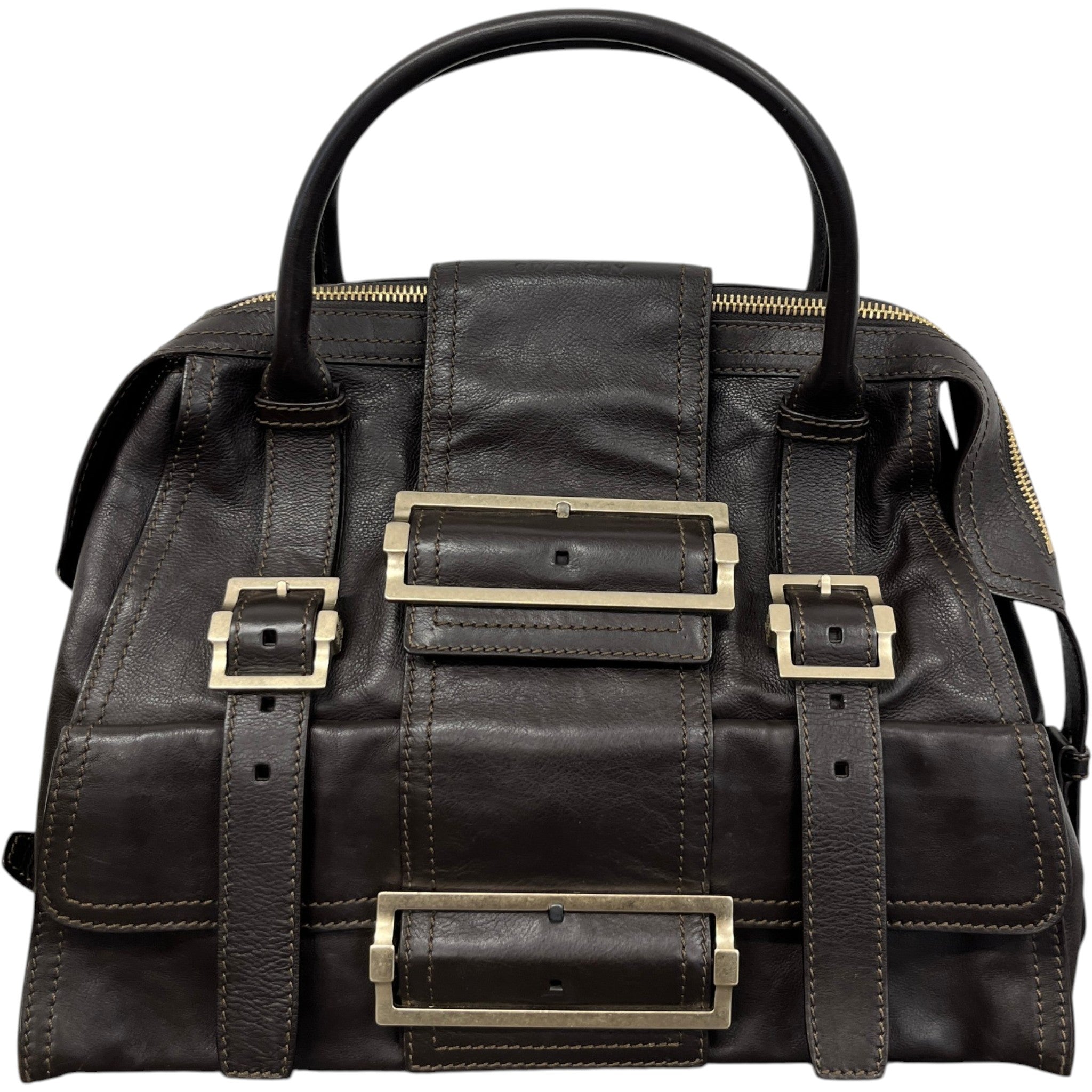 Women's Buckle Detail Handbag Brown