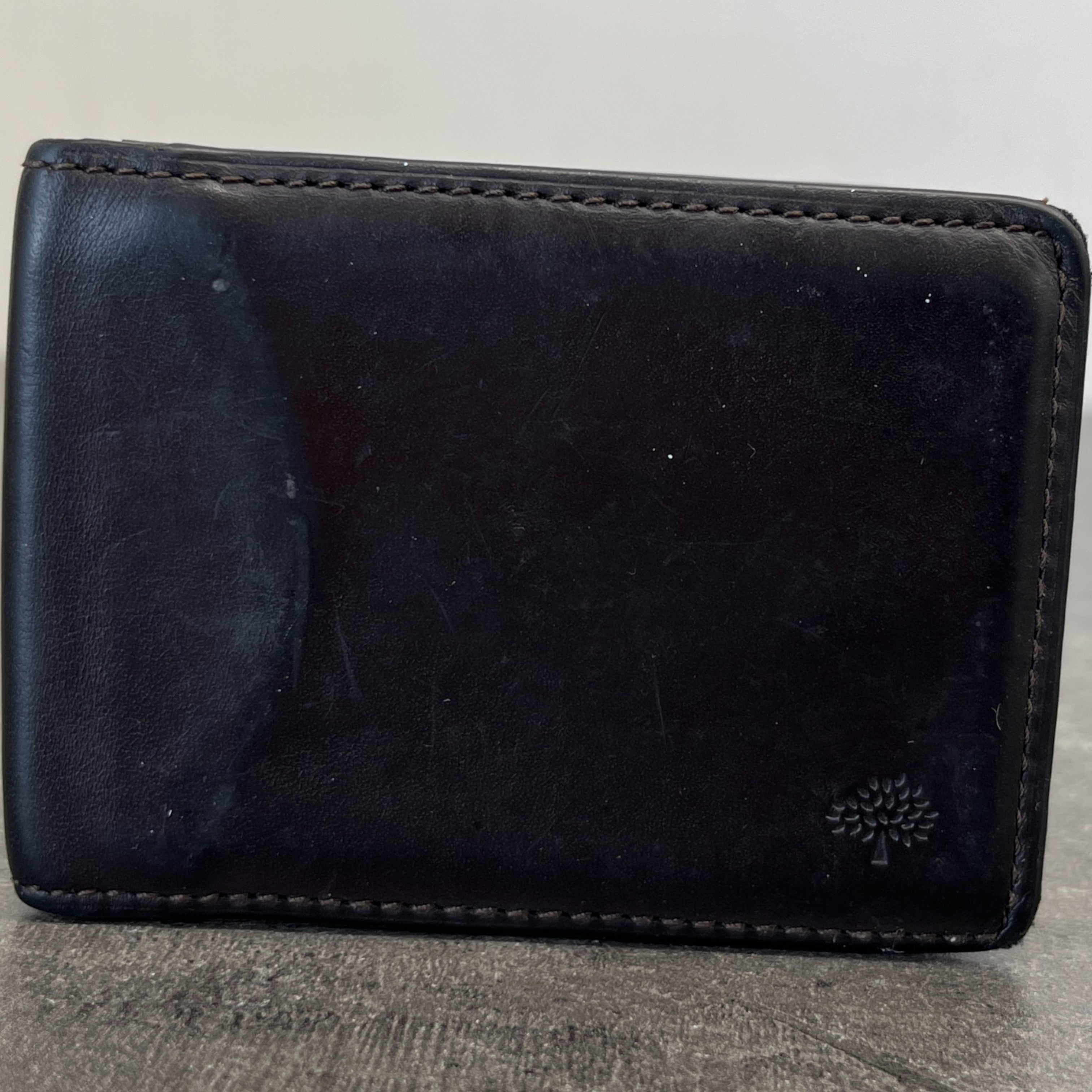 Men's Leather Logo Card Holder Brown