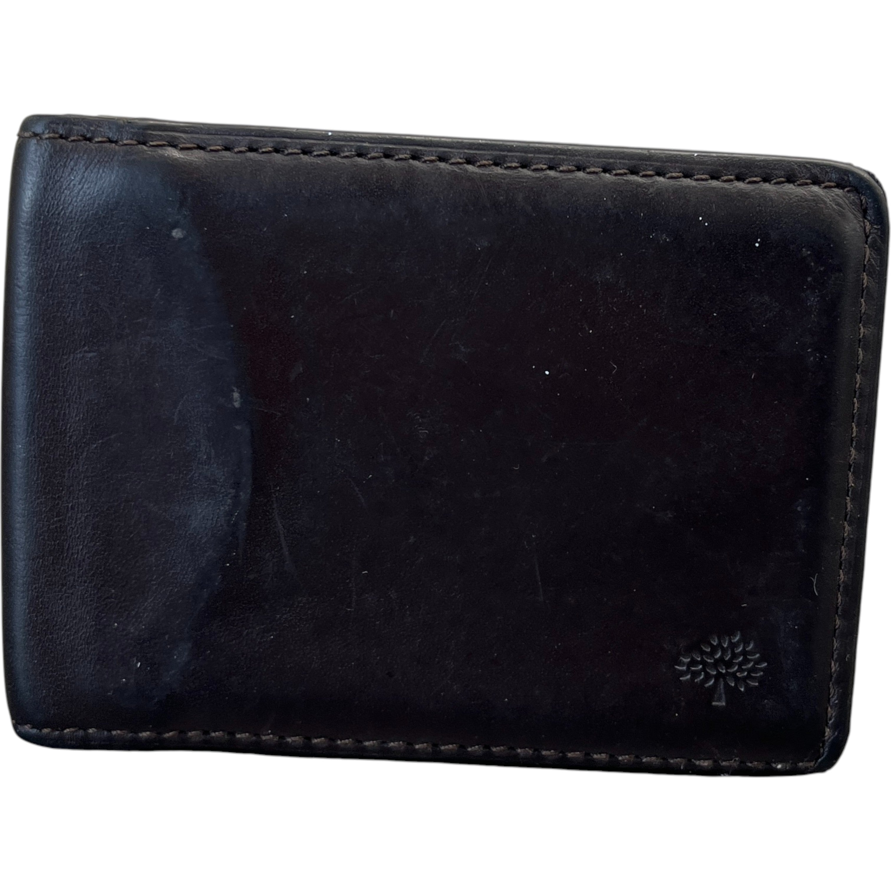 Men's Leather Logo Card Holder Brown