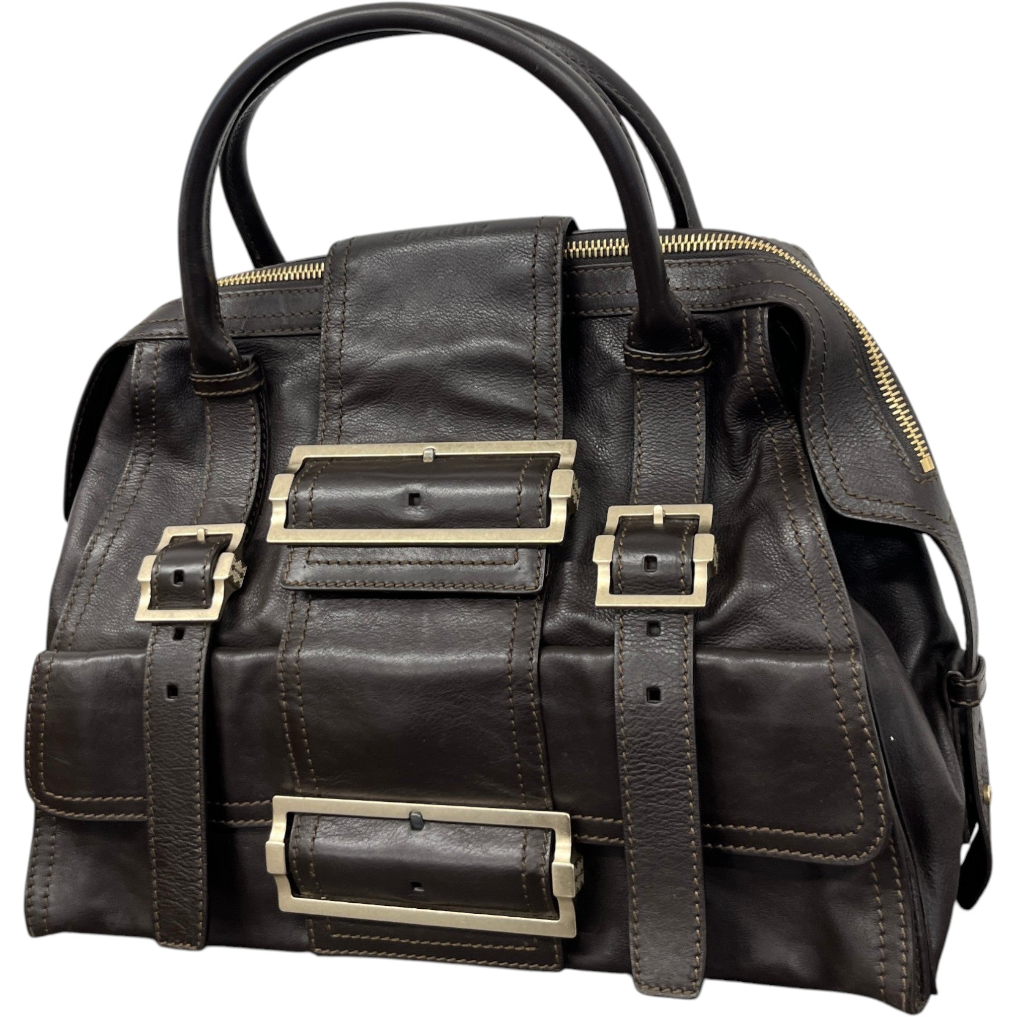 Women's Buckle Detail Handbag Brown