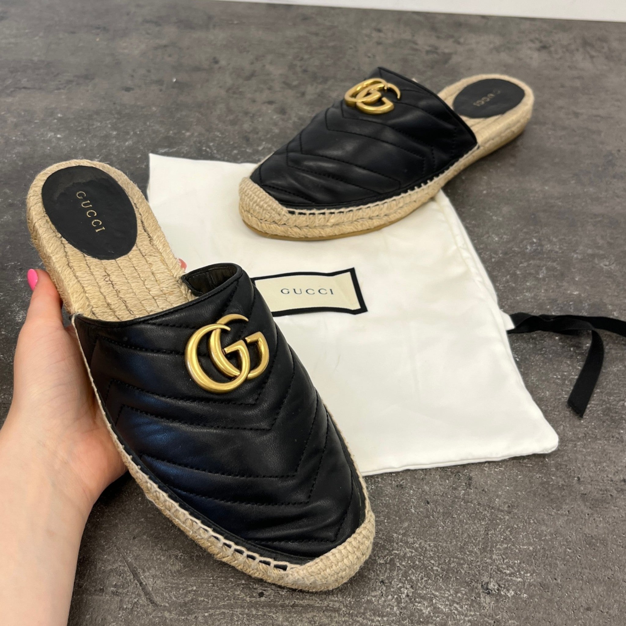 Women's Gg Marmont Loafers Black Size EU 39 / UK 6