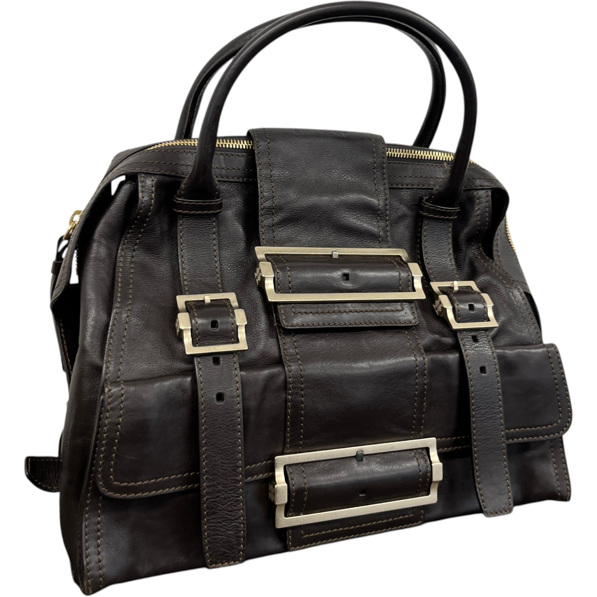 Women's Buckle Detail Handbag Brown