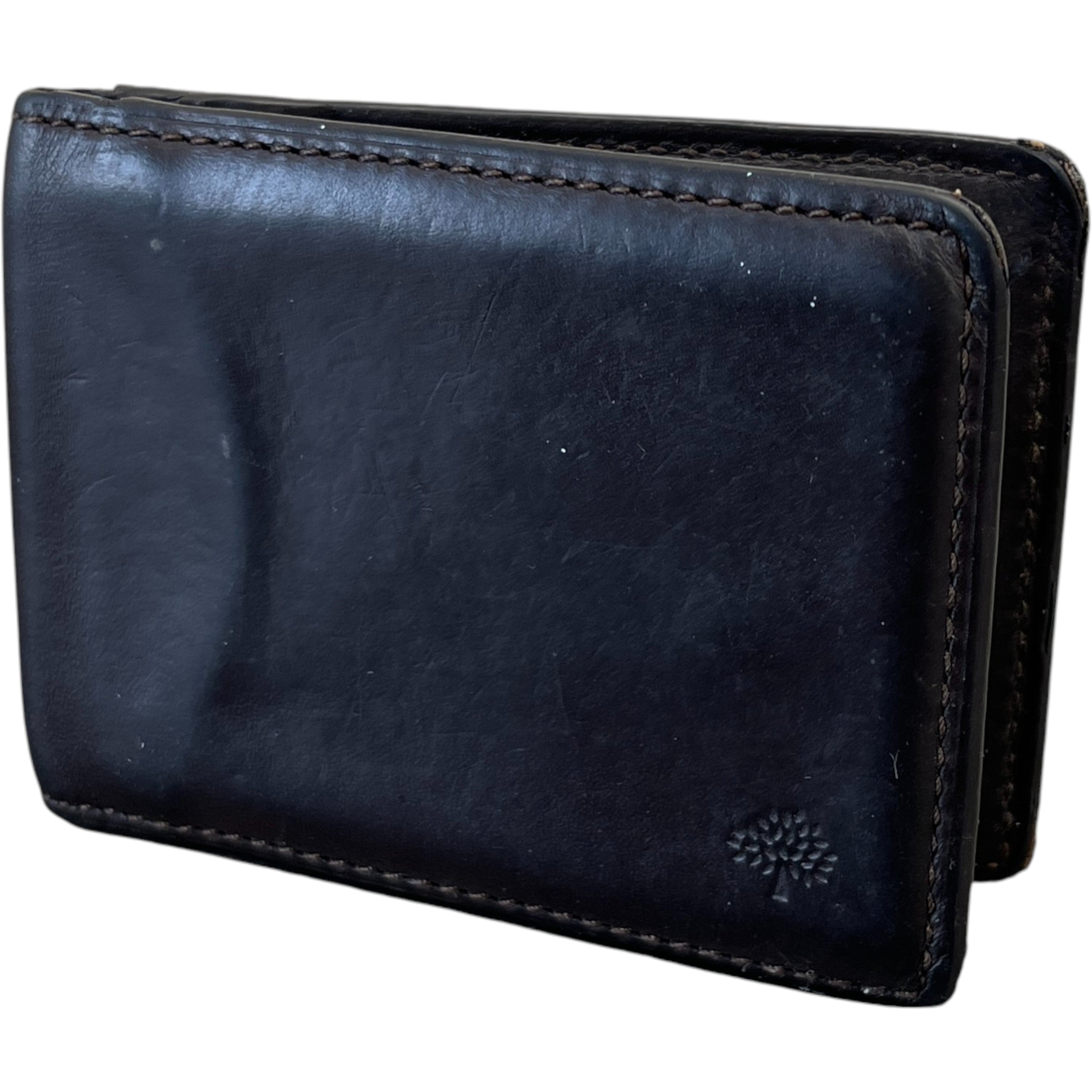 Men's Leather Logo Card Holder Brown