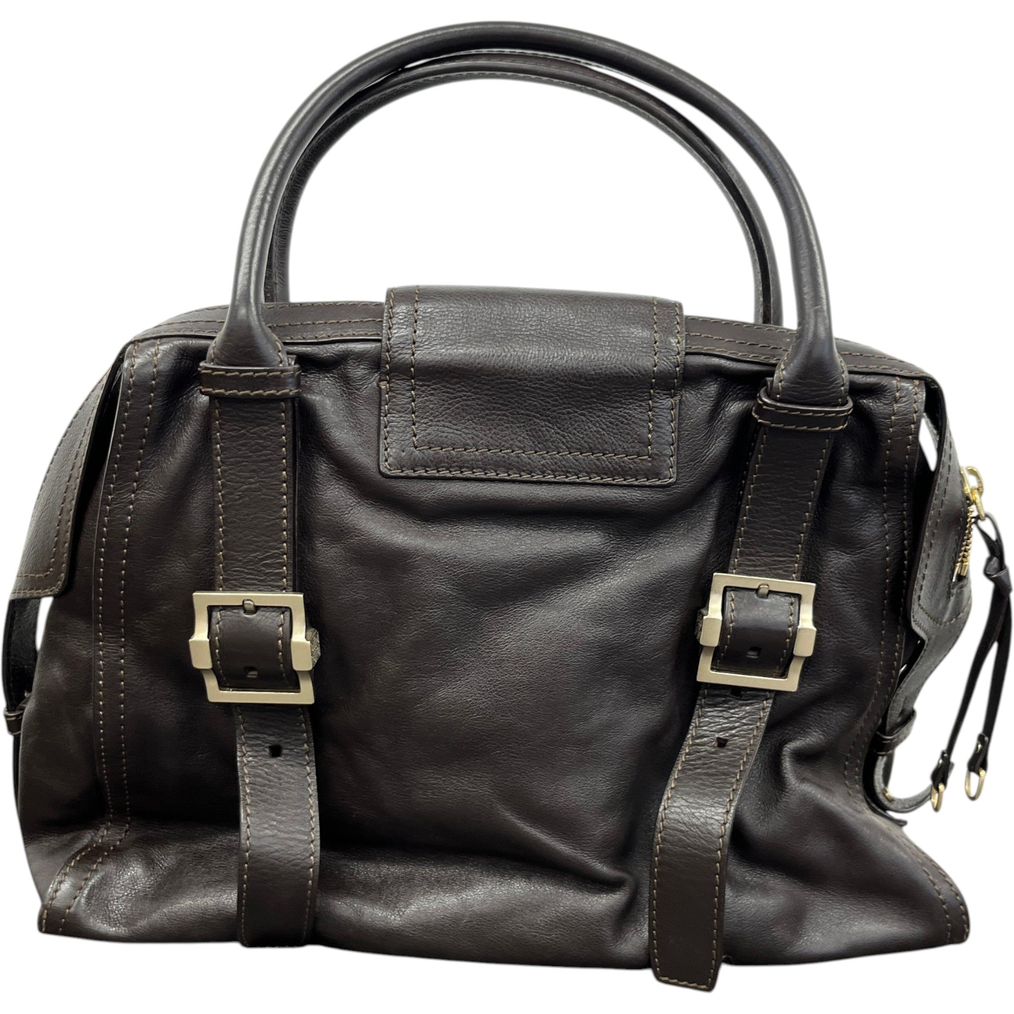 Women's Buckle Detail Handbag Brown