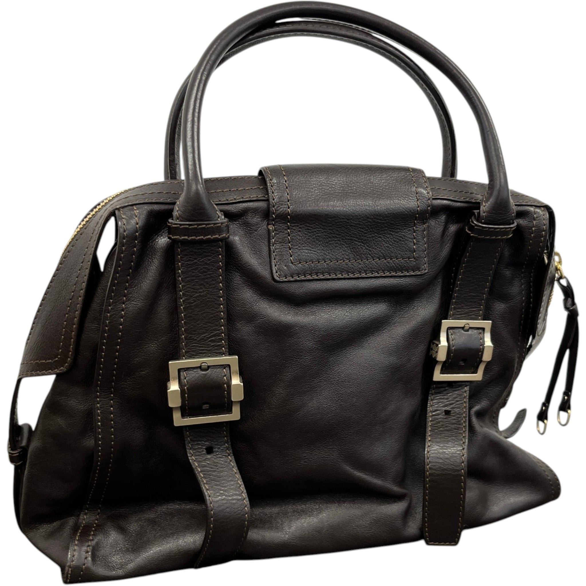 Women's Buckle Detail Handbag Brown