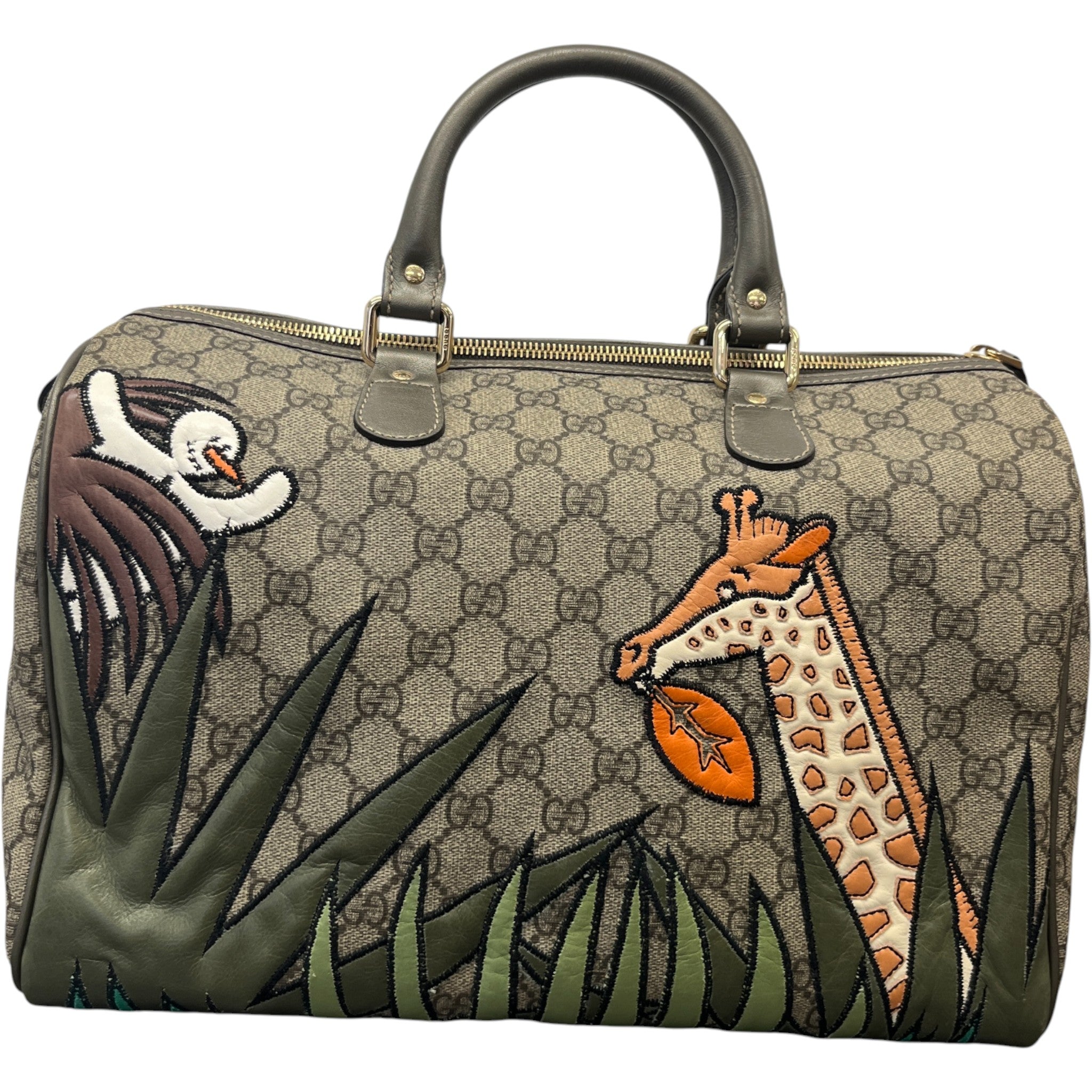 Women's Gg Supreme Joy Unicef Snowman In Africa Boston Handbag Khaki