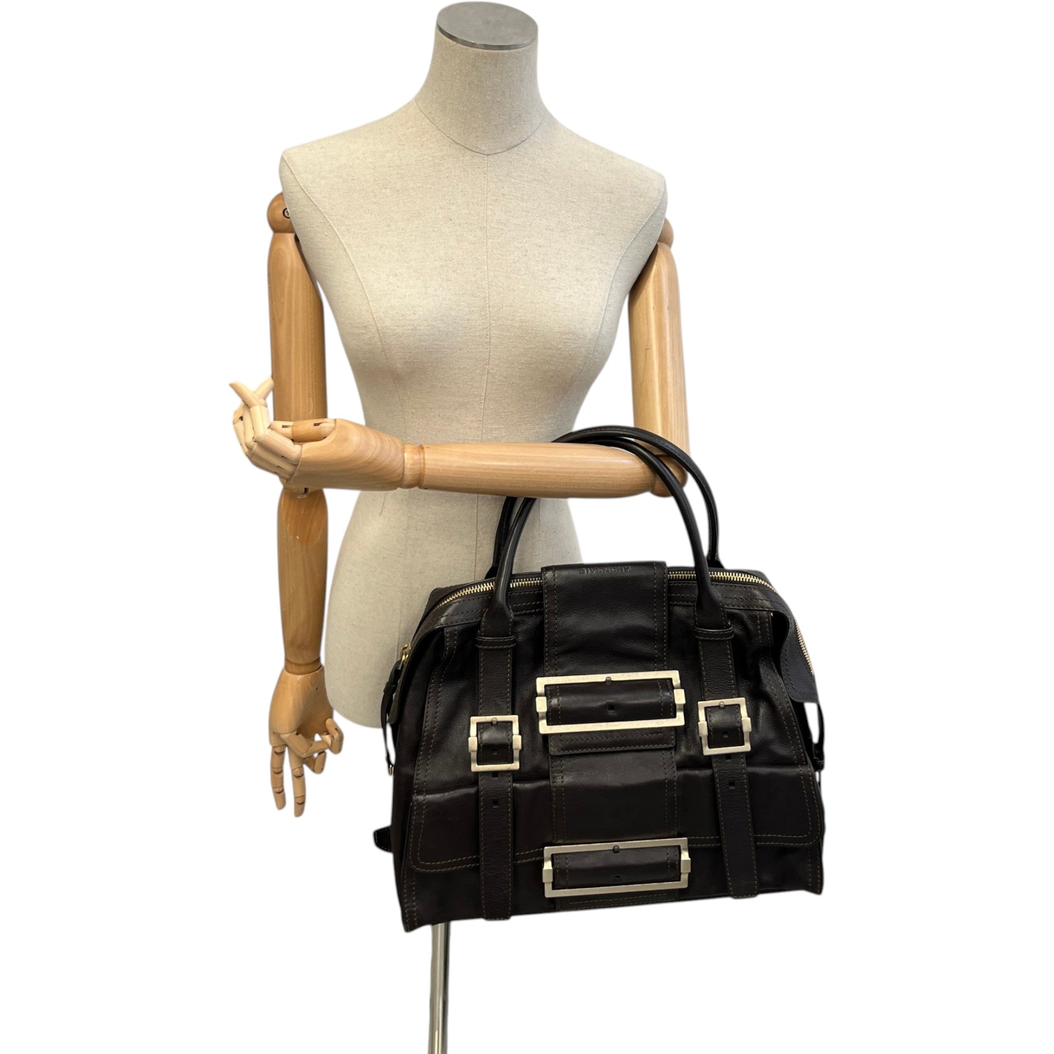 Women's Buckle Detail Handbag Brown