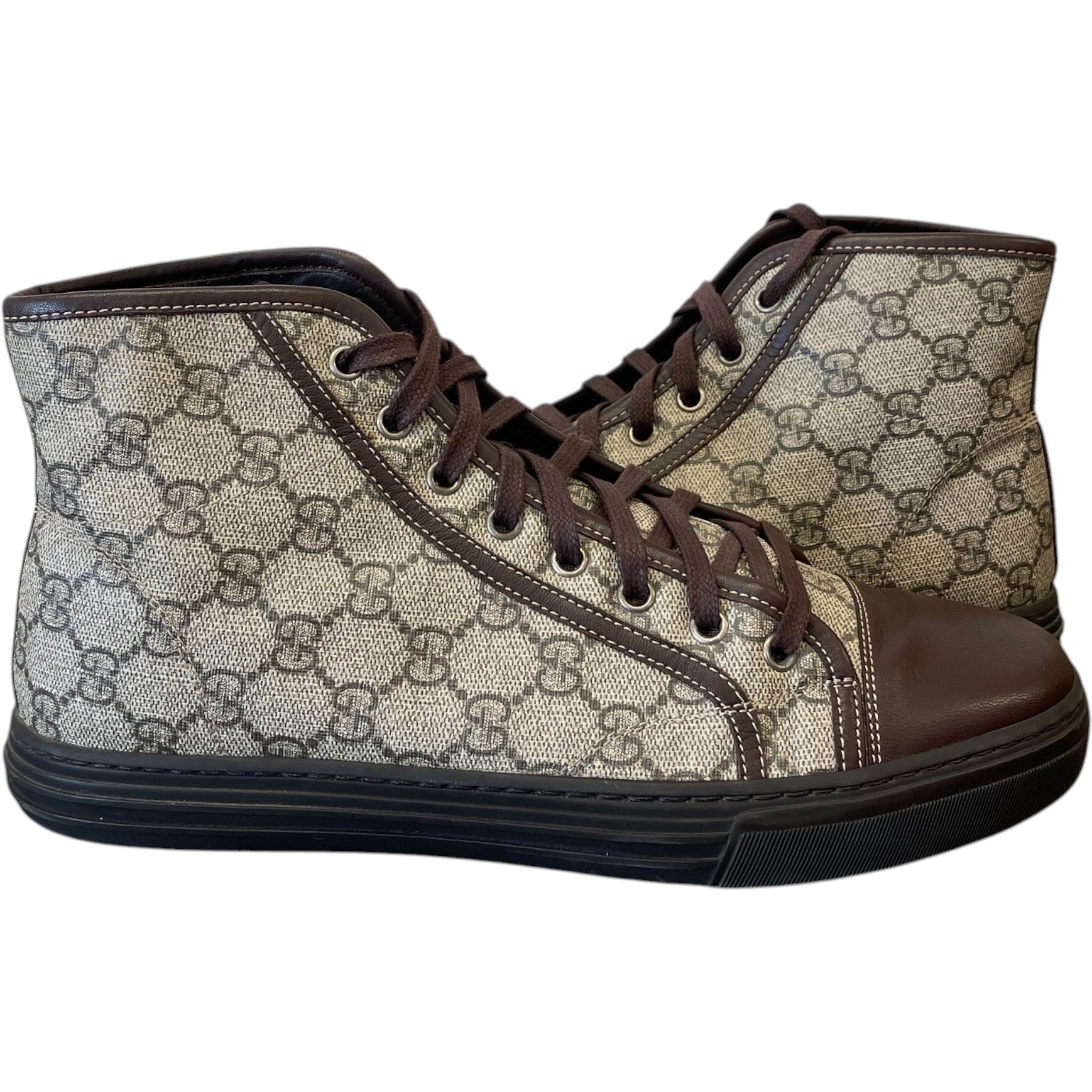 Men's Gg Supreme High Trainers Brown Size EU 41.5 / UK 7.5