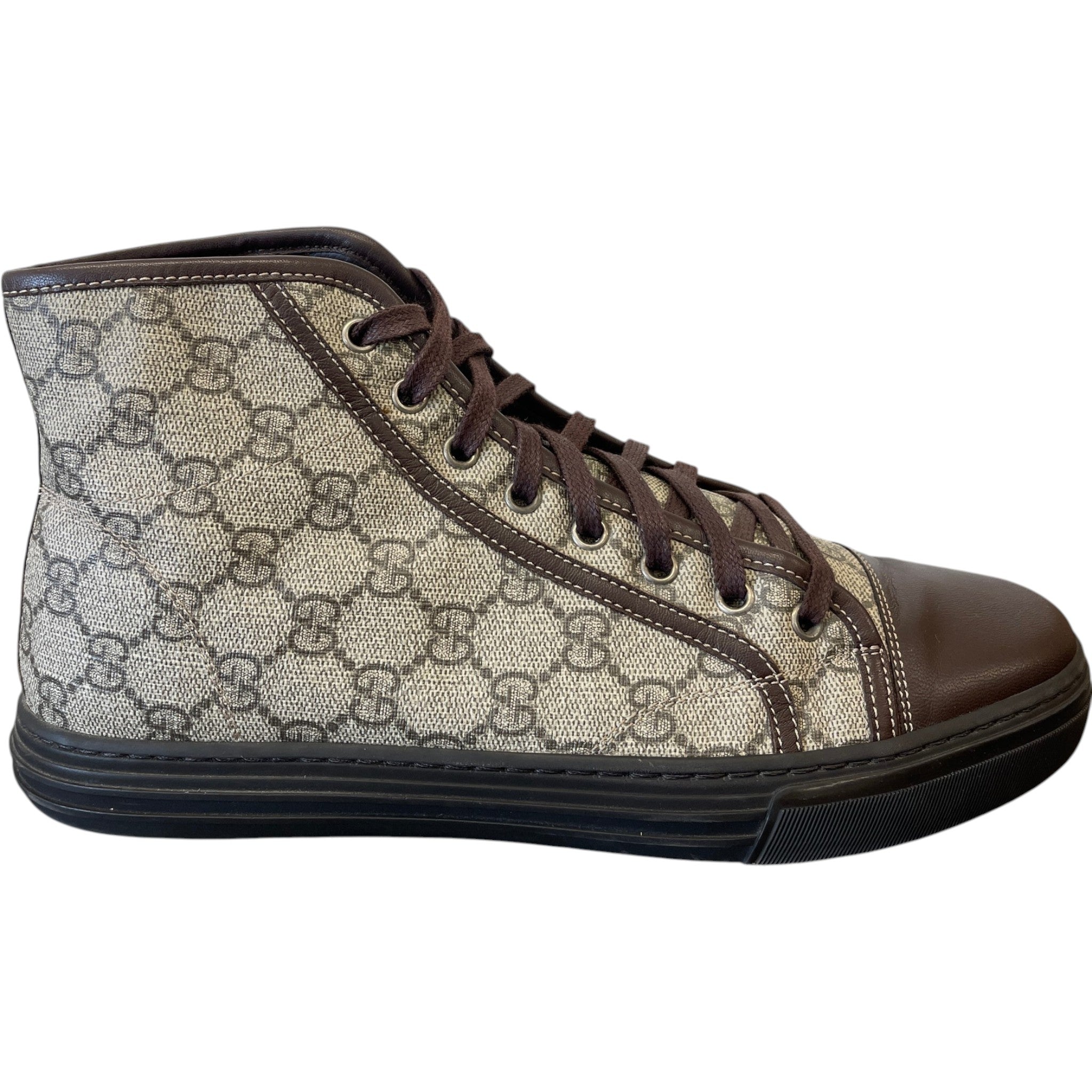 Men's Gg Supreme High Trainers Brown Size EU 41.5 / UK 7.5