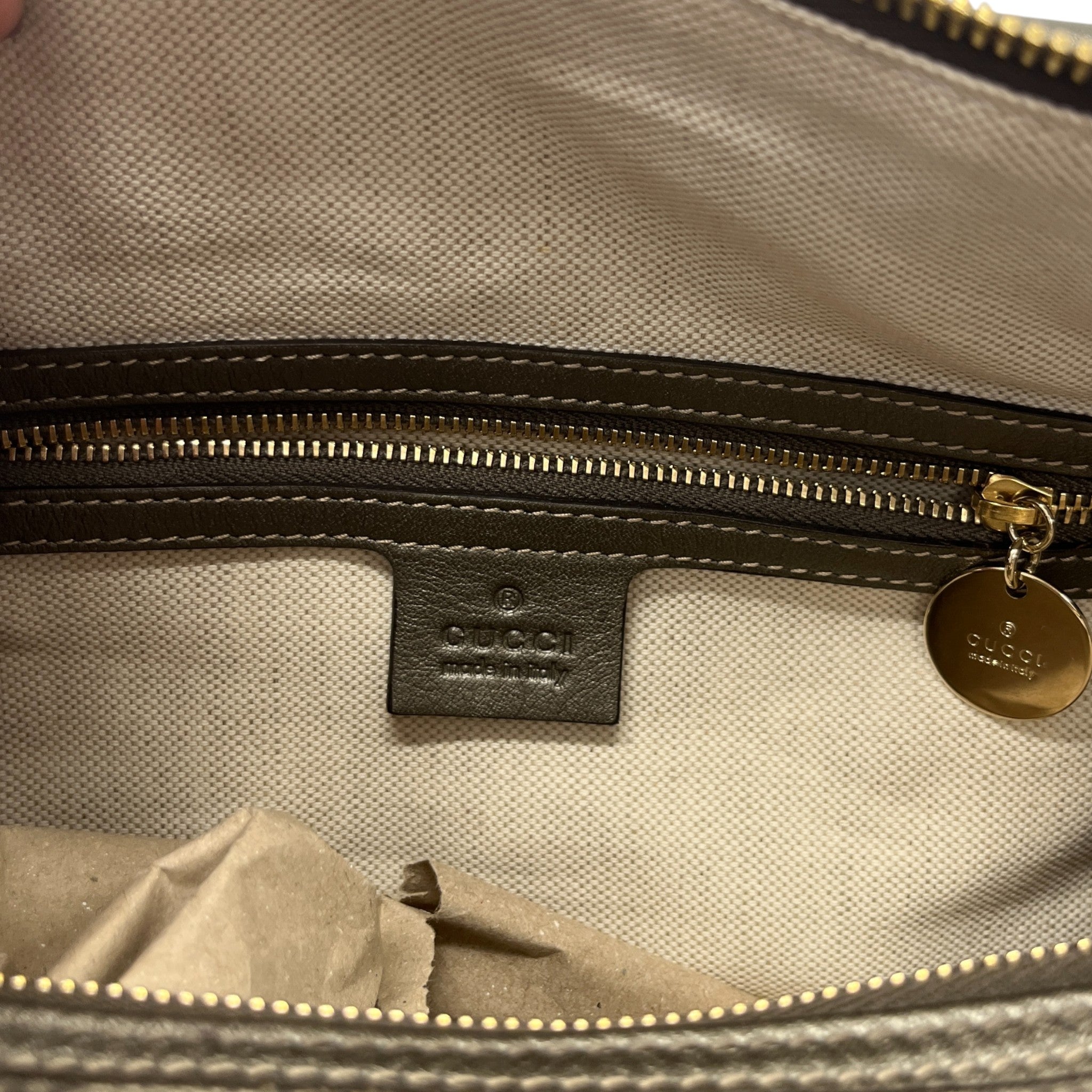 Women's Gg Supreme Joy Unicef Snowman In Africa Boston Handbag Khaki