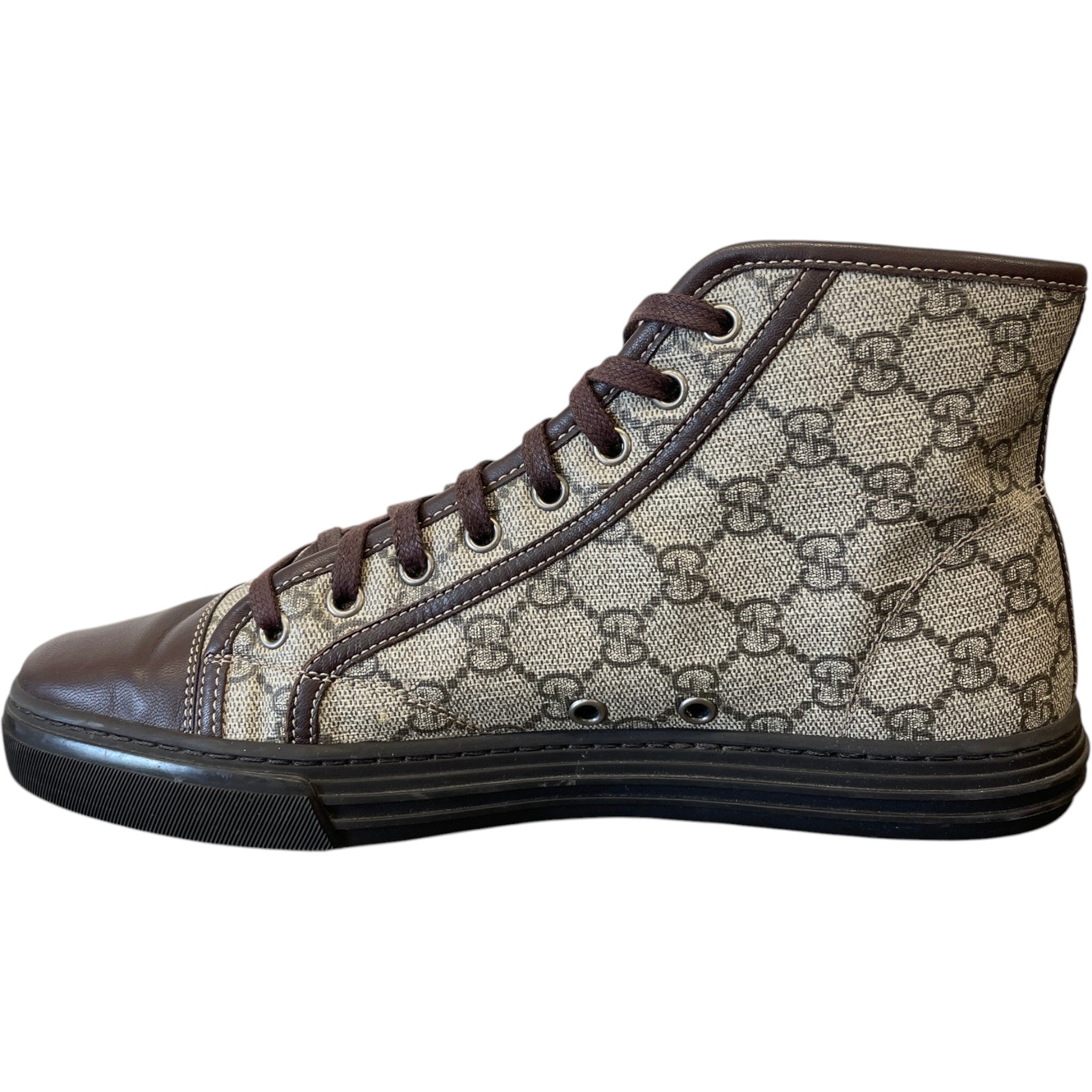 Men's Gg Supreme High Trainers Brown Size EU 41.5 / UK 7.5