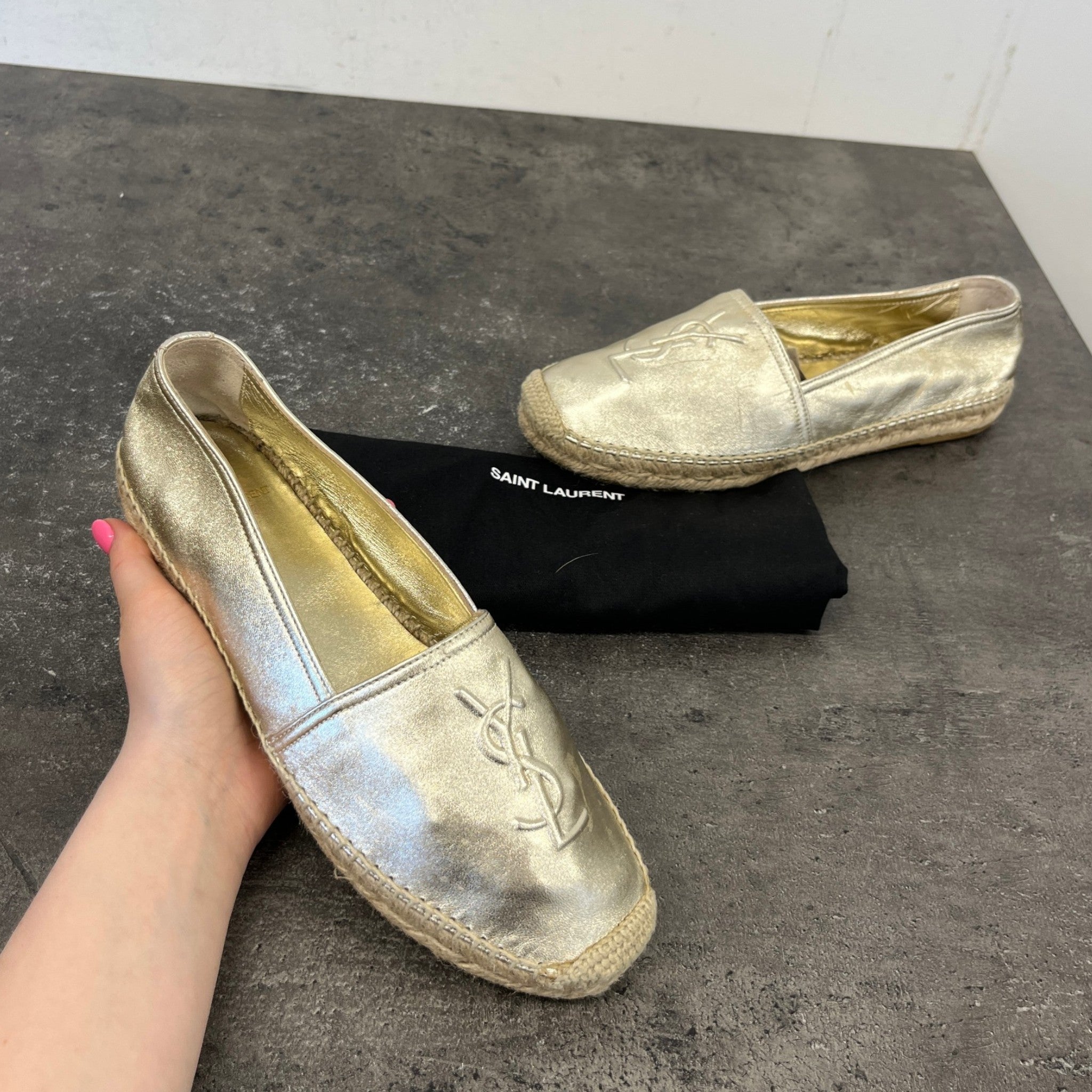 Women's Cassandra Espadrilles Loafers Gold Size EU 39 / UK 6