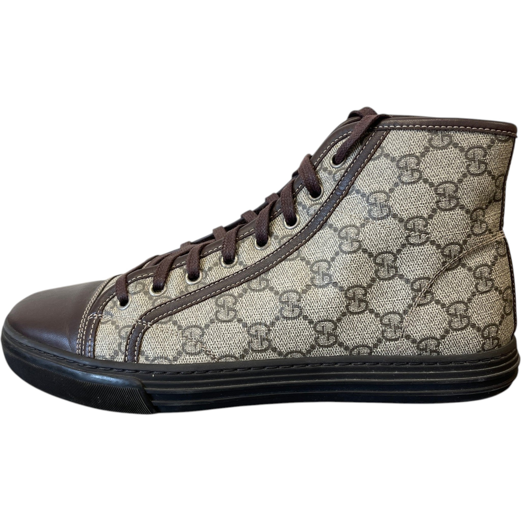 Men's Gg Supreme High Trainers Brown Size EU 41.5 / UK 7.5