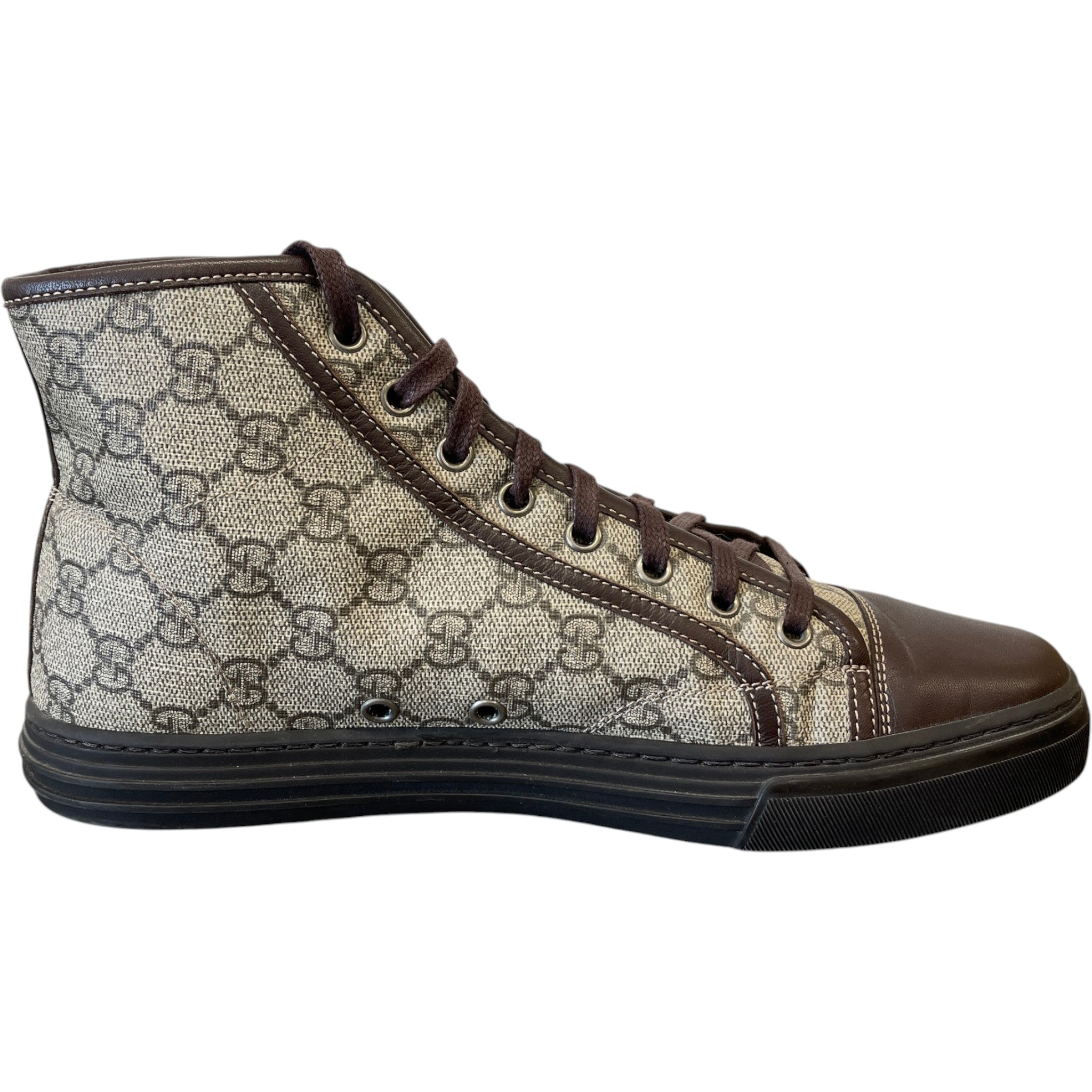 Men's Gg Supreme High Trainers Brown Size EU 41.5 / UK 7.5