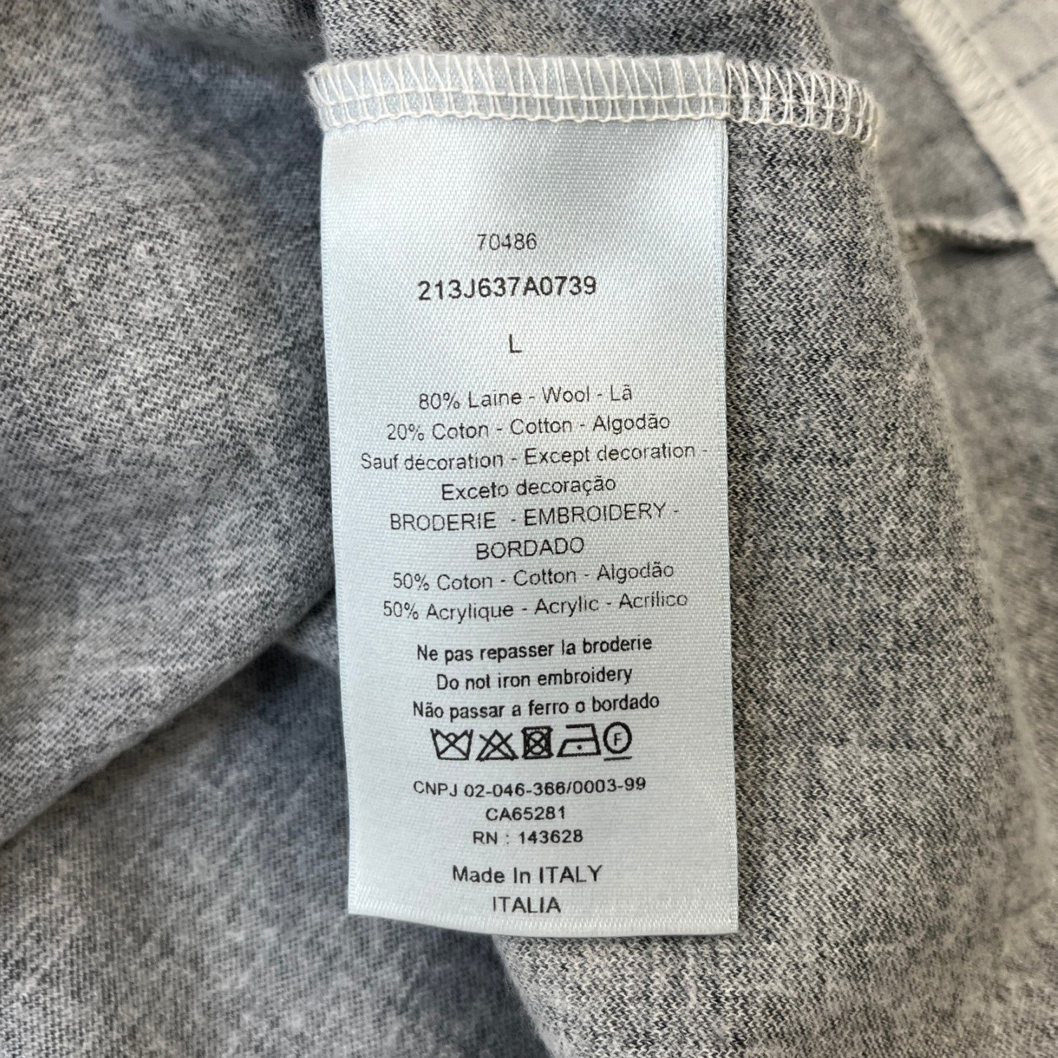 Men's Atelier T-Shirt Grey Size L