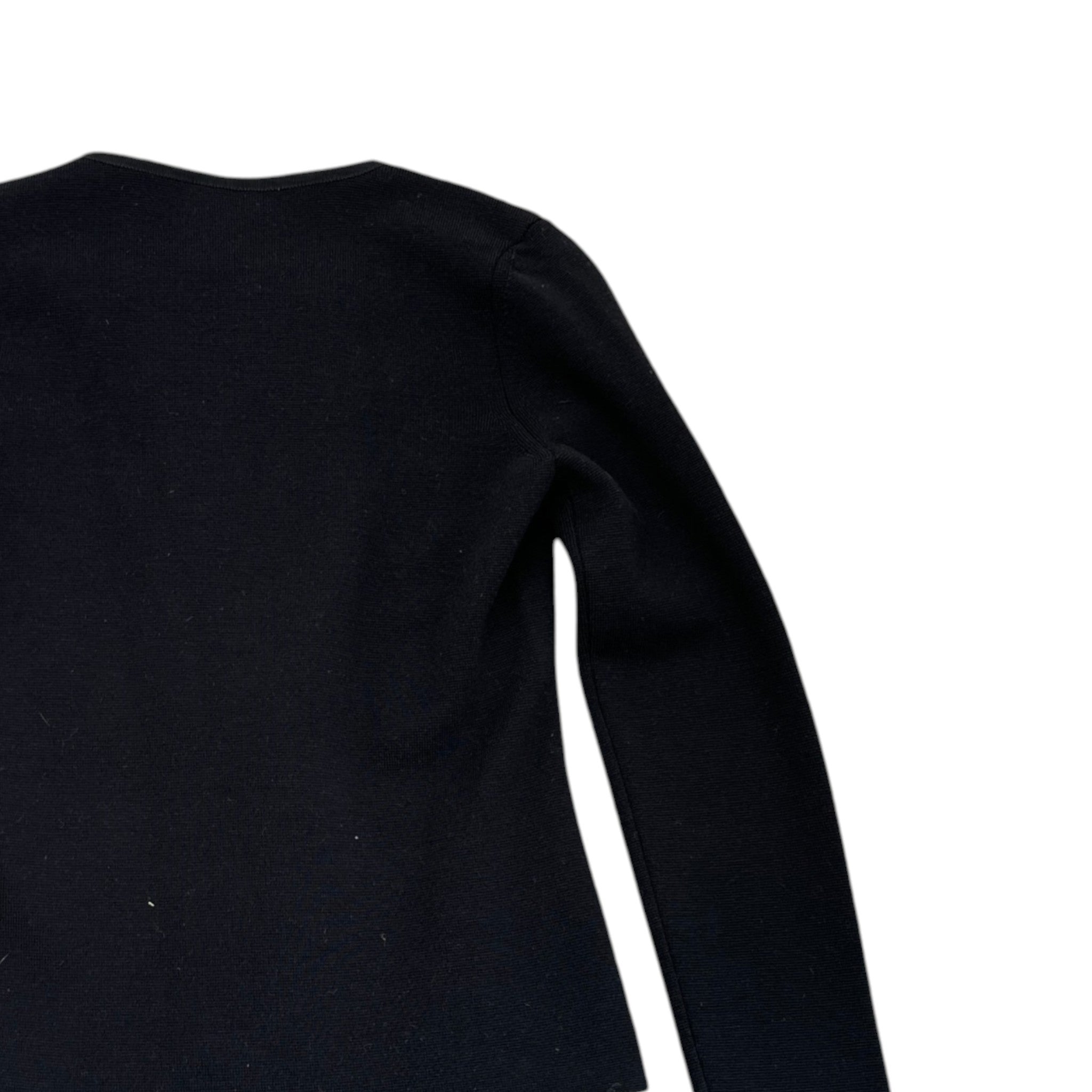 Women's Maglione Tricot Cardigan Jacket Black Size S