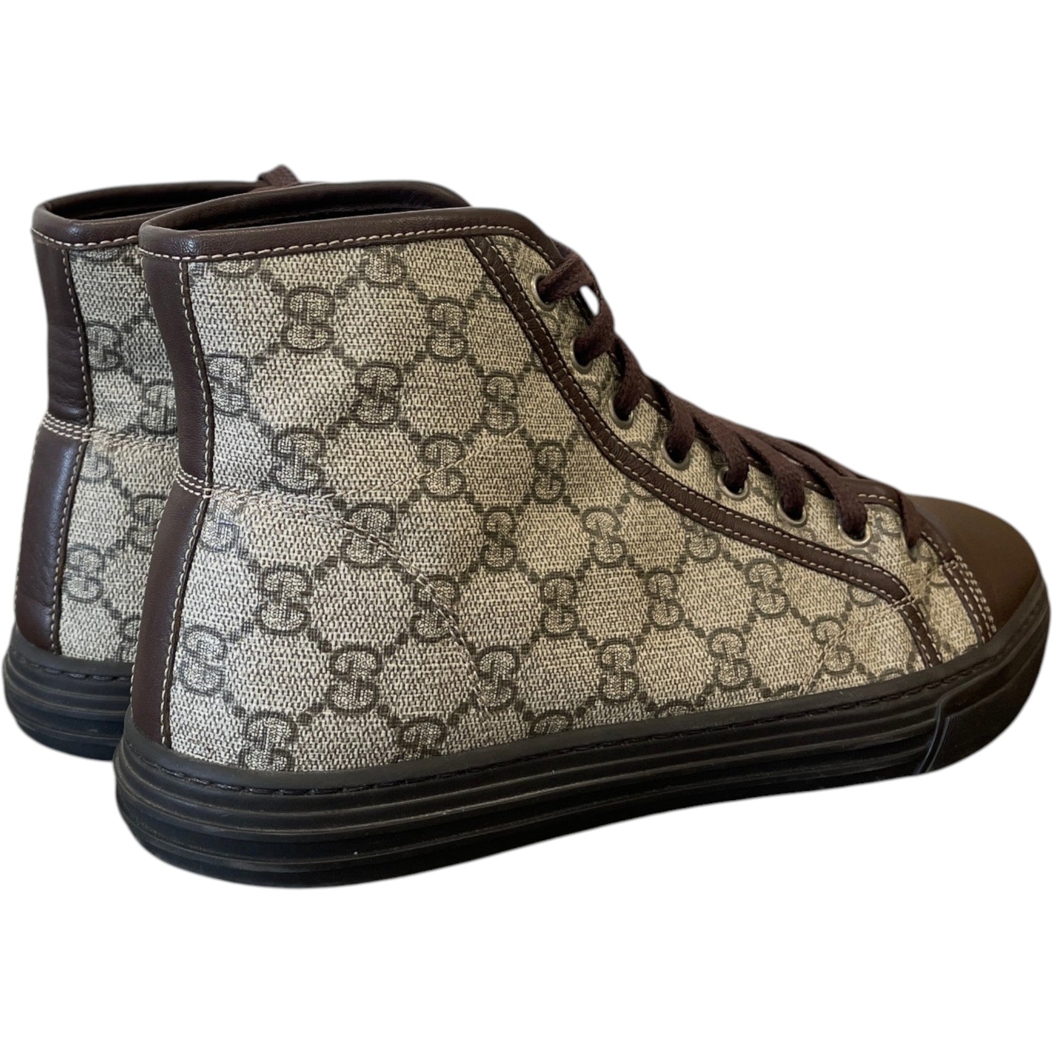 Men's Gg Supreme High Trainers Brown Size EU 41.5 / UK 7.5
