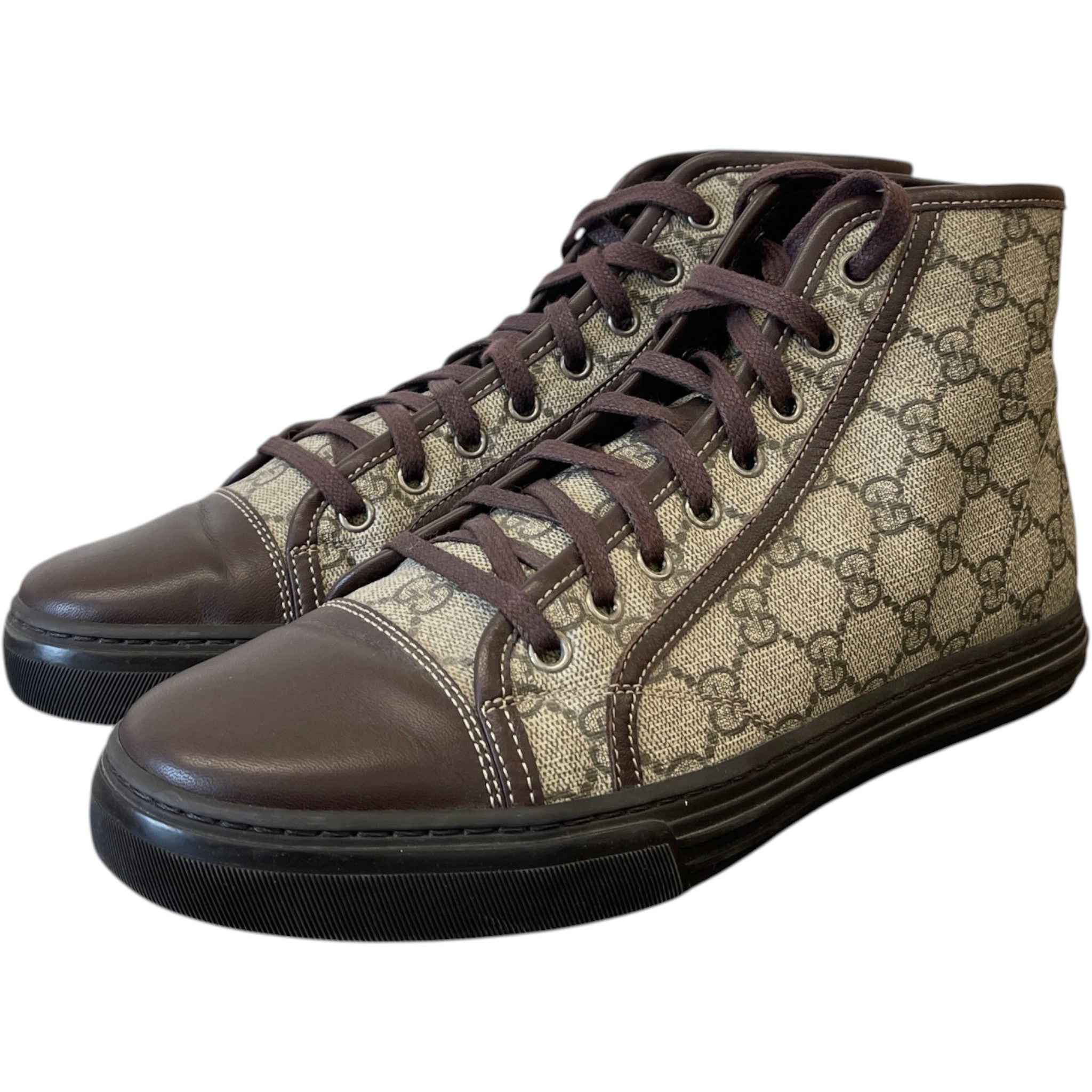 Men's Gg Supreme High Trainers Brown Size EU 41.5 / UK 7.5