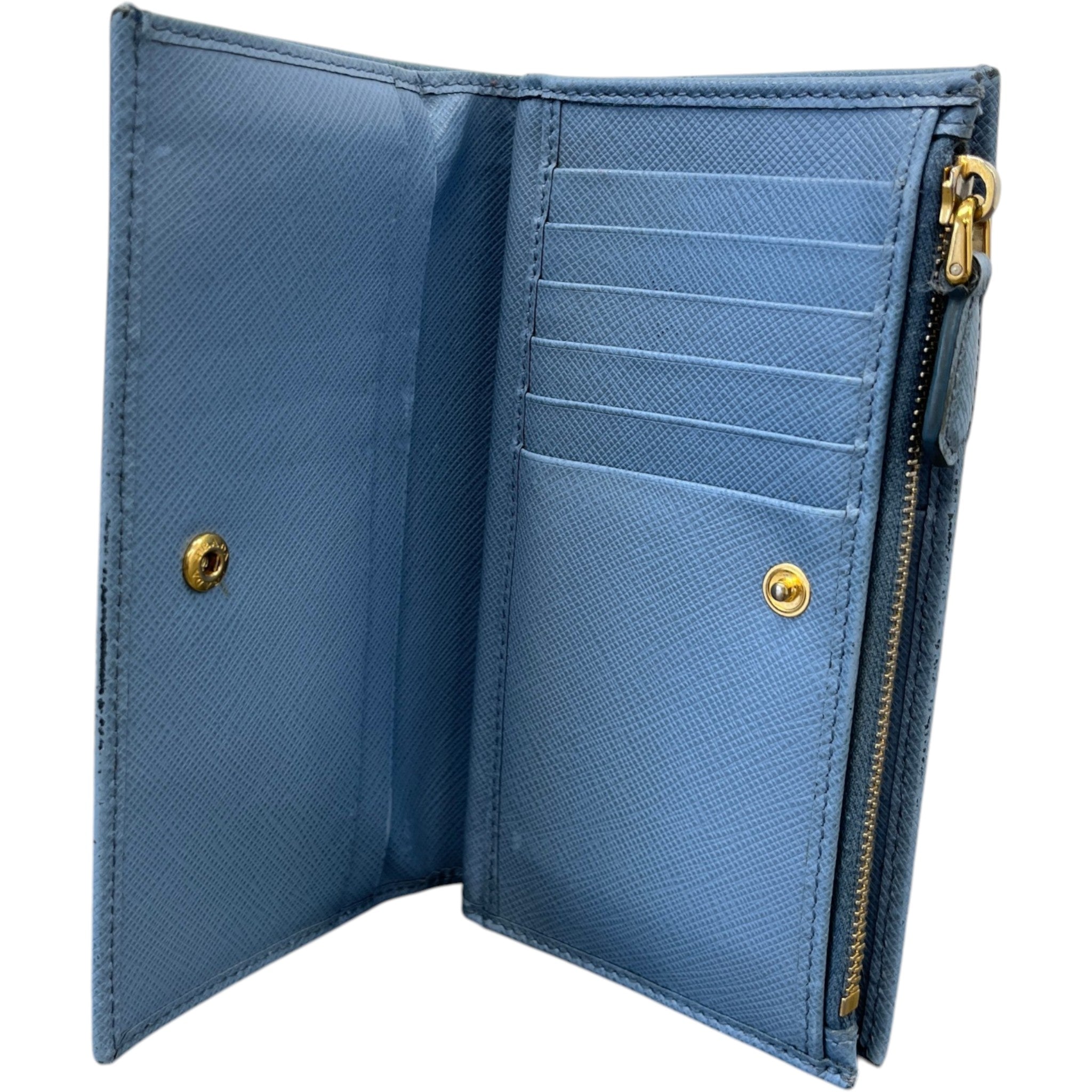 Women's Saffiano Zip Around Wallet Blue