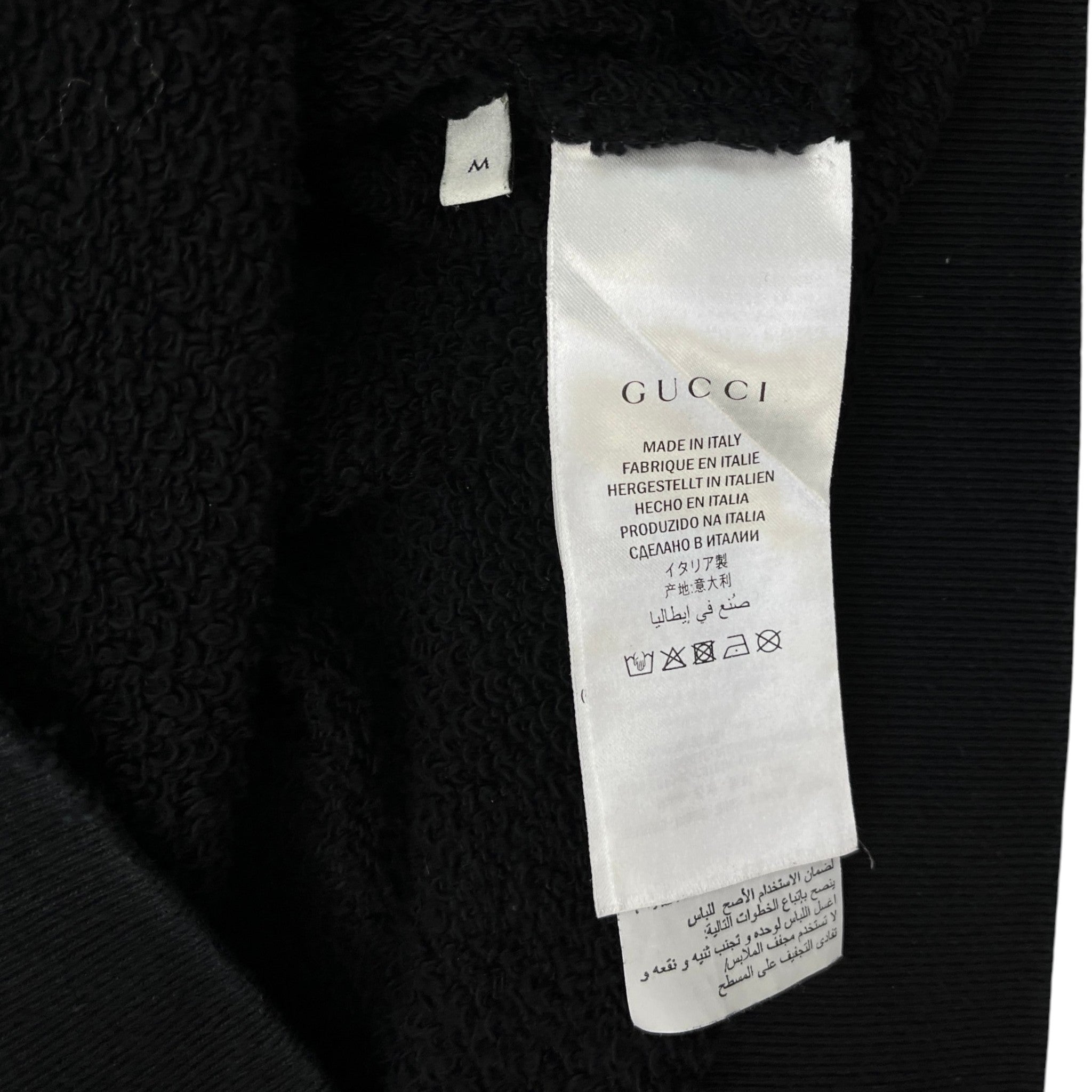 Men's Distressed Logo Print Sweatshirt Black Size M